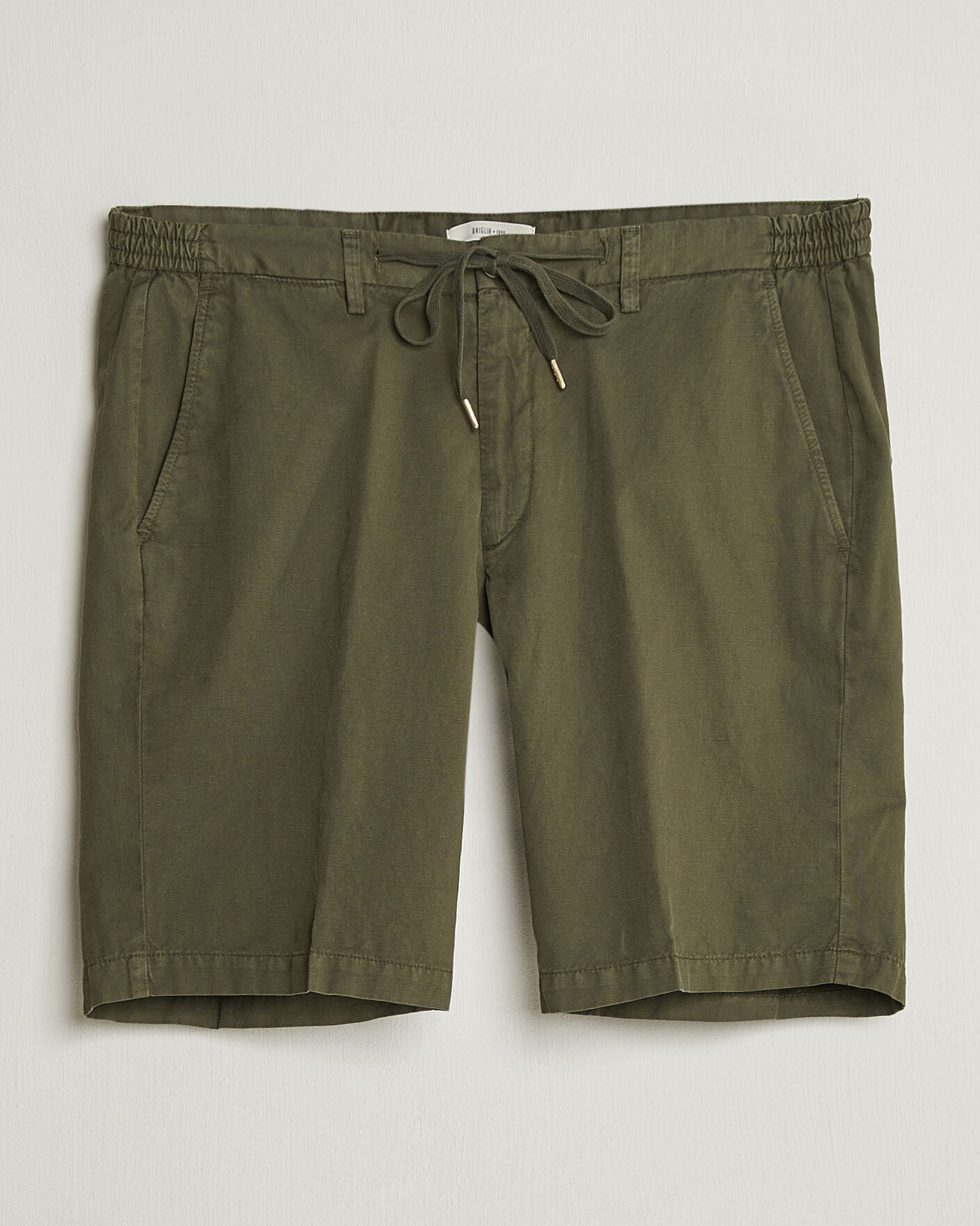 Herre | Shorts | Briglia 1949 | Cotton/Linen Drawstring Shorts Olive
