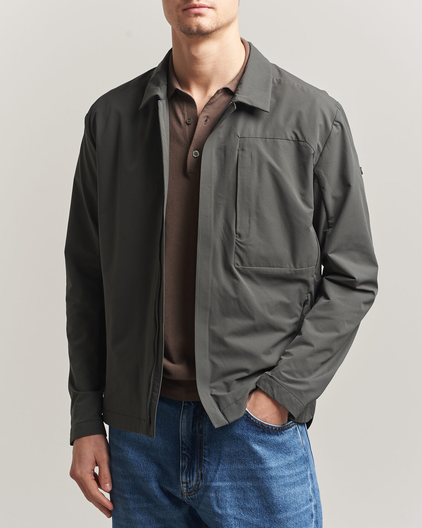 Herre | Jakker | Scandinavian Edition | Merge II Stretch Shirt Jacket Dark Olive