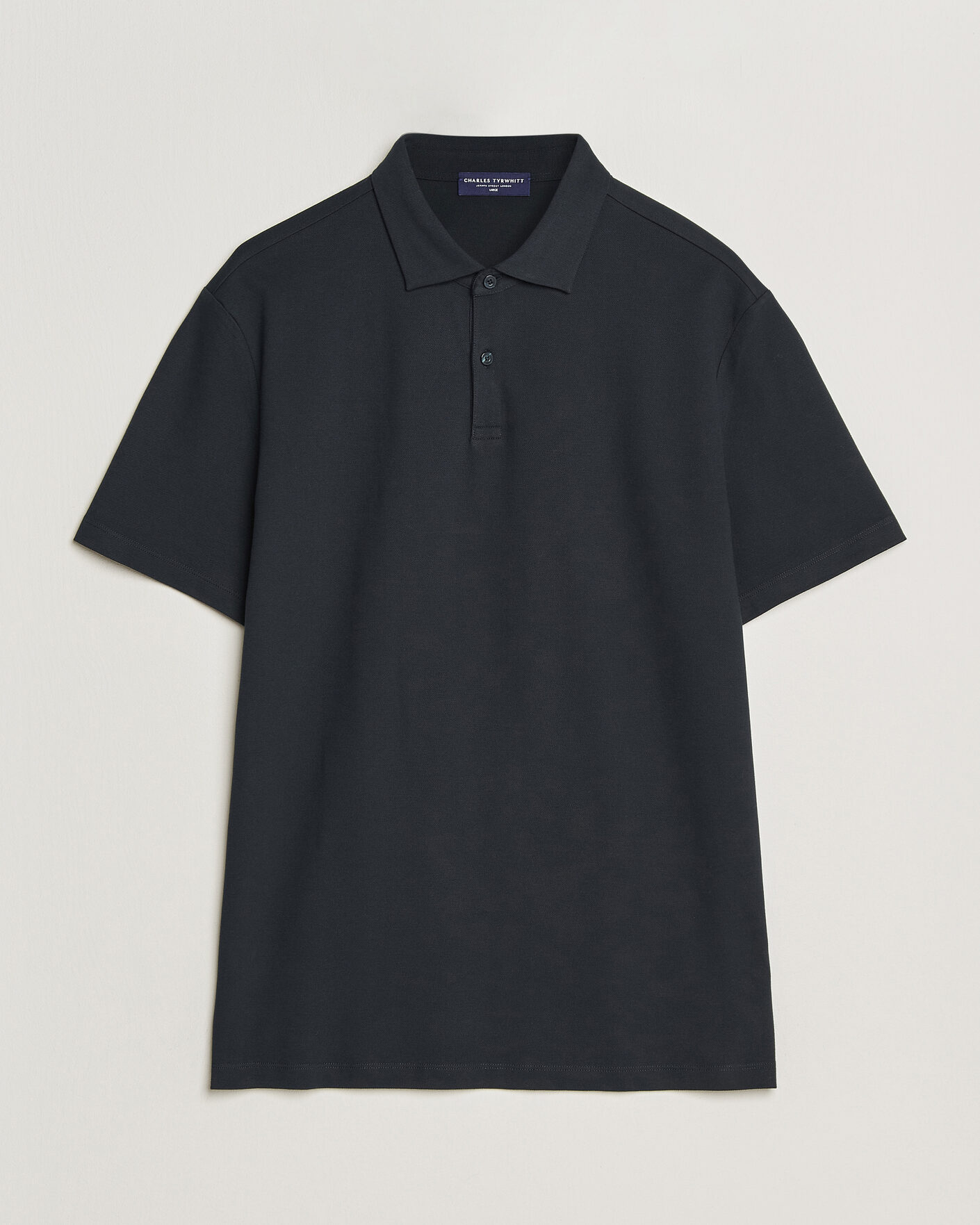 Herre | Polotrøjer | Charles Tyrwhitt | Smart Stretch Pique Polo Black