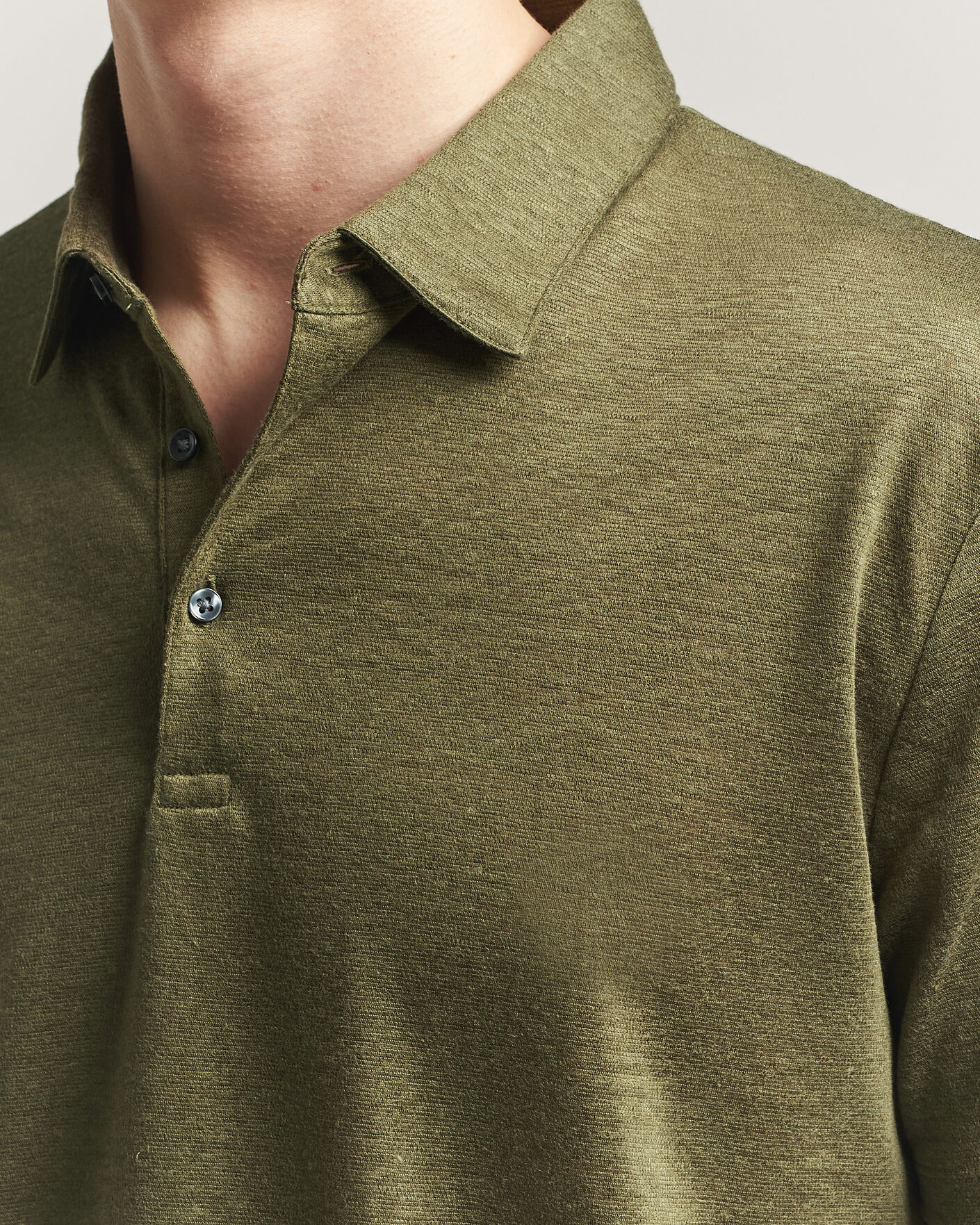 Herre | Polotrøjer | Charles Tyrwhitt | Short Sleeve Linen Polo Olive