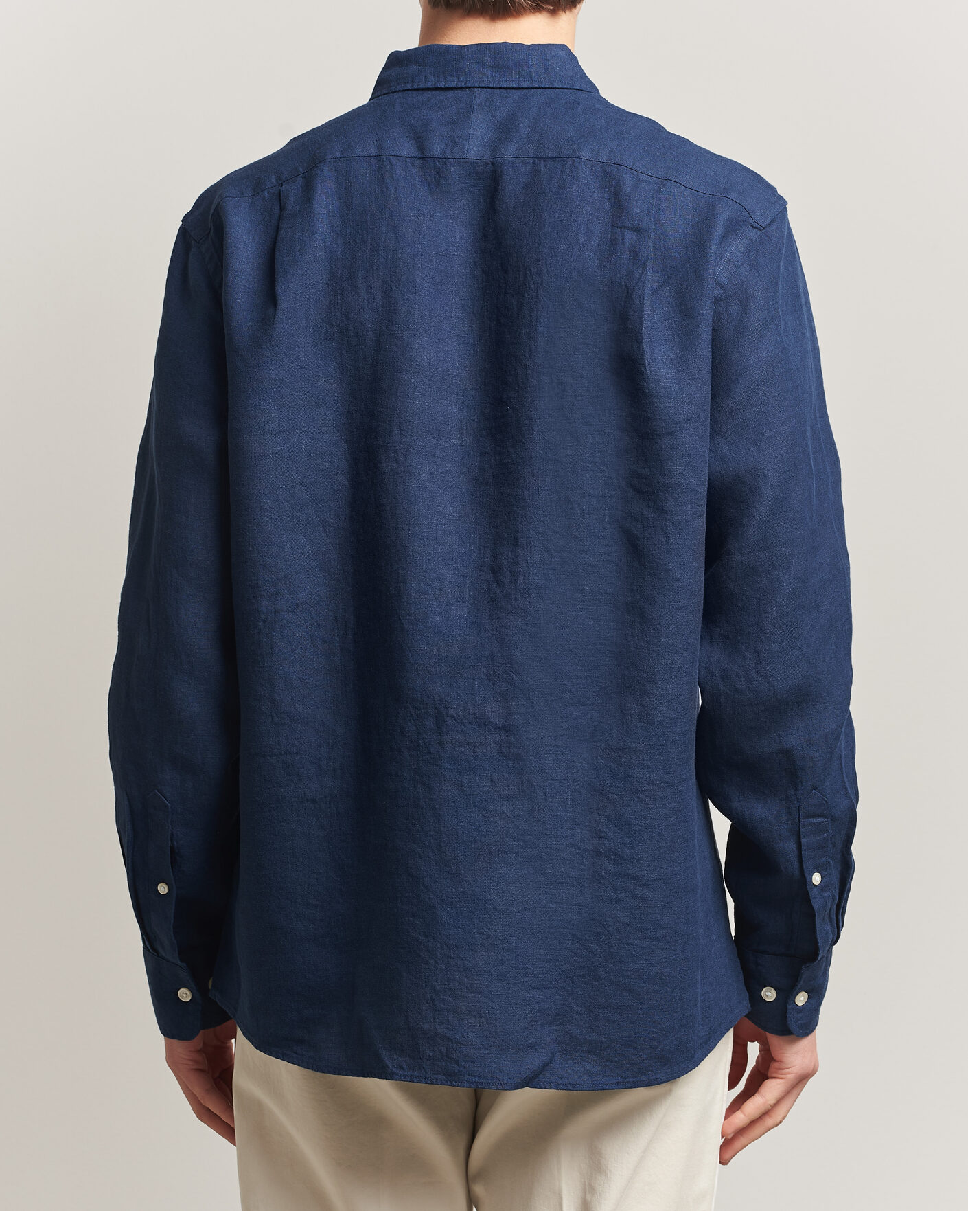 Herre | Skjorter | Charles Tyrwhitt | Pure Linen Slim Fit Shirt Navy