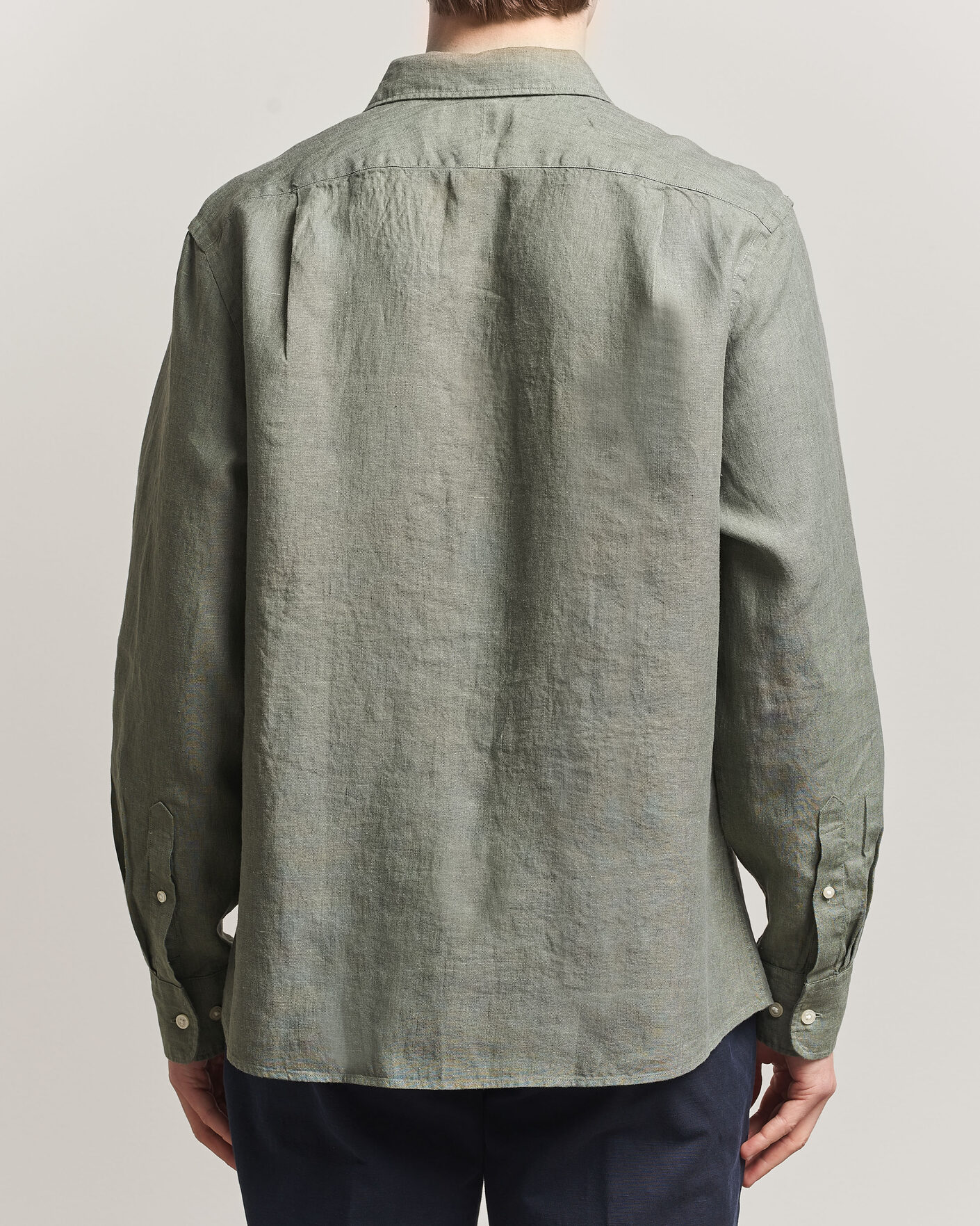 Herre | Skjorter | Charles Tyrwhitt | Pure Linen Slim Fit Shirt Olive Green