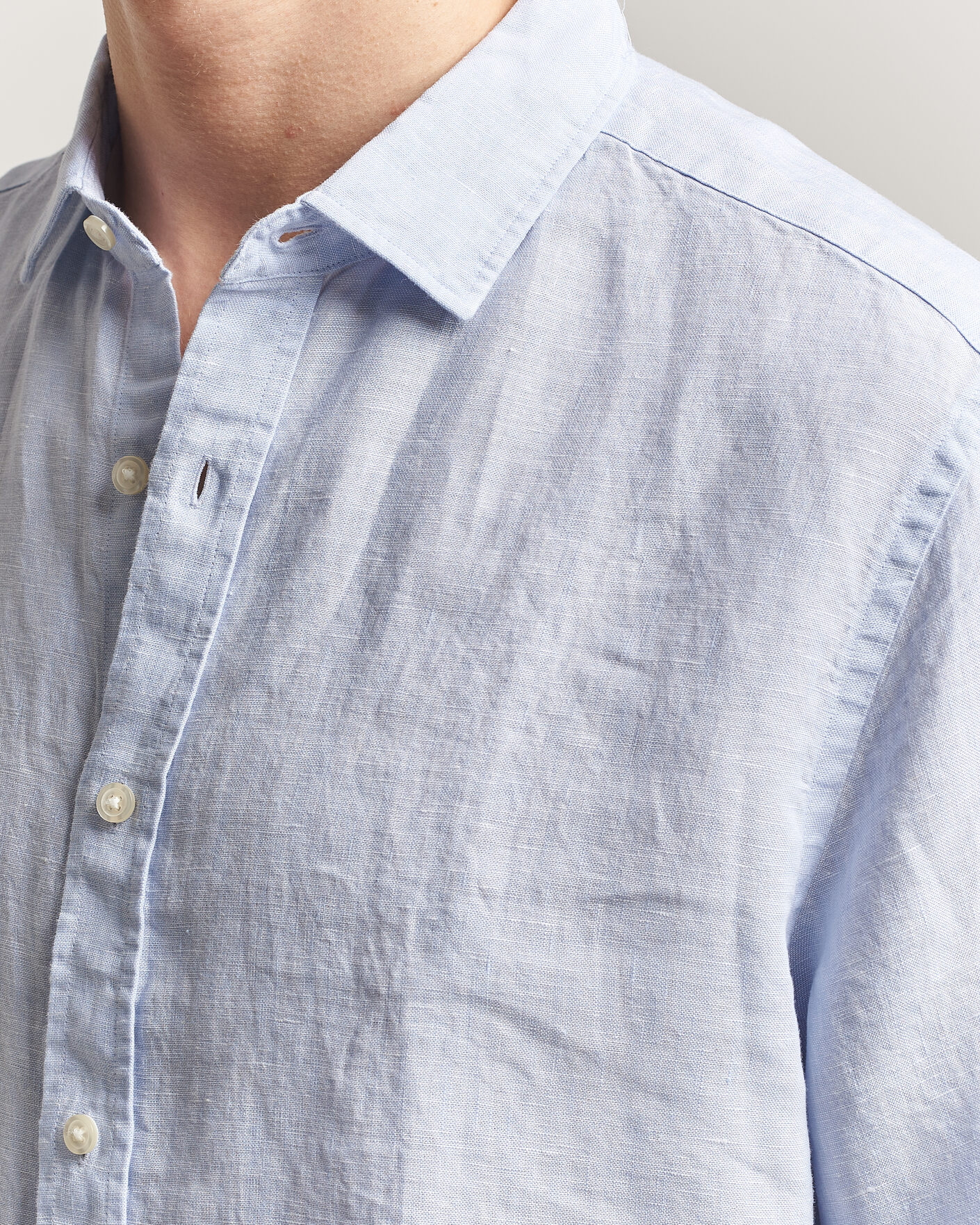 Herre | Skjorter | Charles Tyrwhitt | Pure Linen Slim Fit Shirt Sky Blue