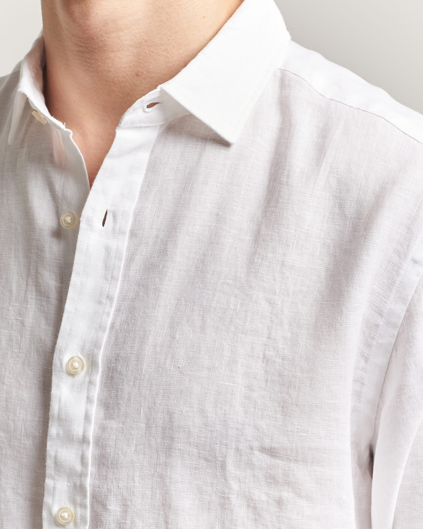 Herre | Skjorter | Charles Tyrwhitt | Pure Linen Slim Fit Shirt White