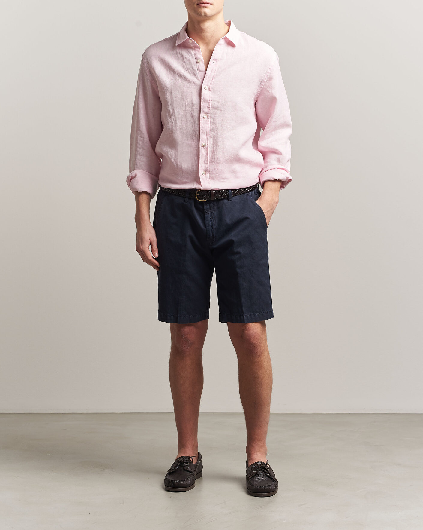Herre | Skjorter | Charles Tyrwhitt | Pure Linen Slim Fit Shirt Pink