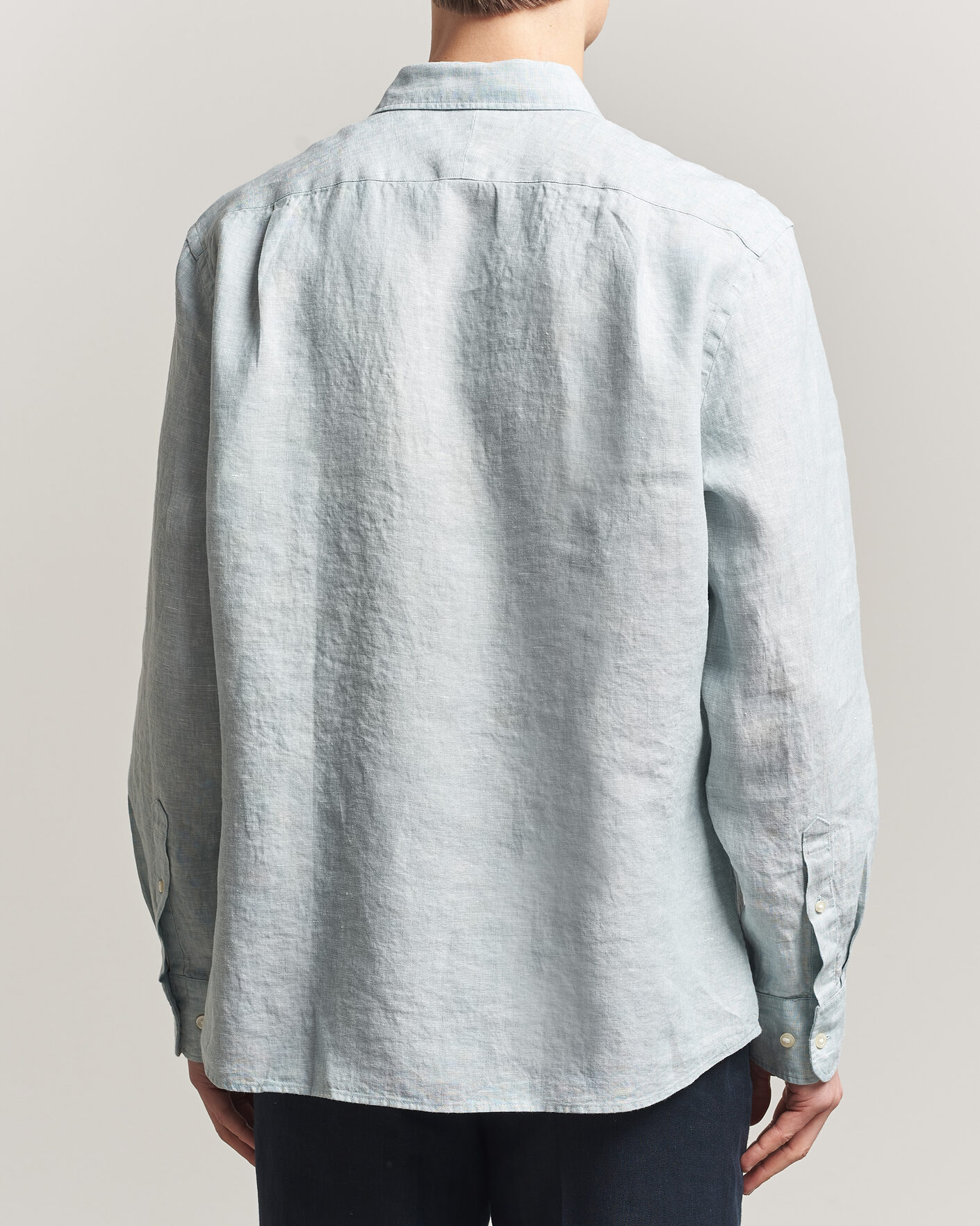 Herre | Skjorter | Charles Tyrwhitt | Pure Linen Slim Fit Shirt Pale Teal Green