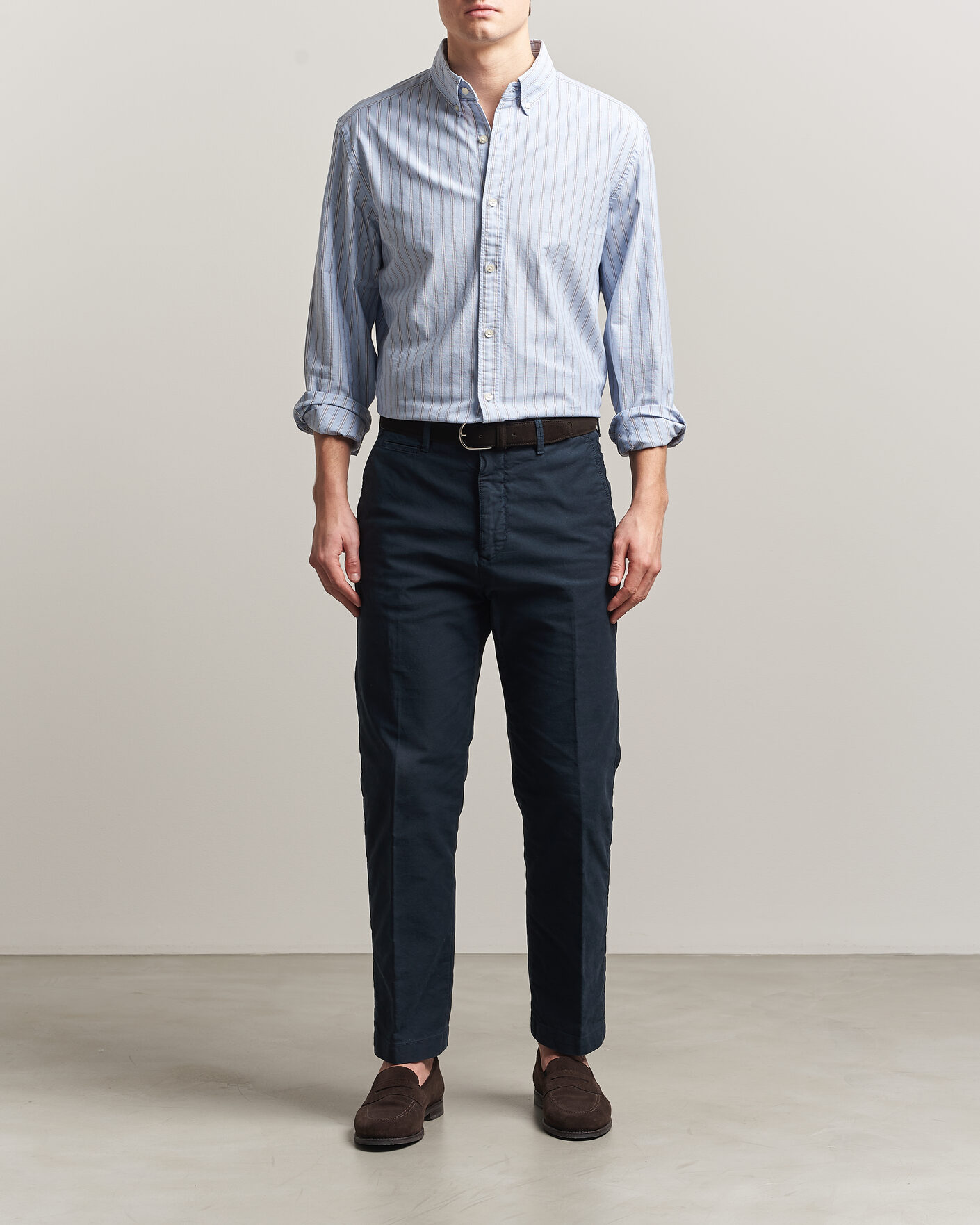Herre | Skjorter | Charles Tyrwhitt | Button Down Stretch Oxford Shirt Blue