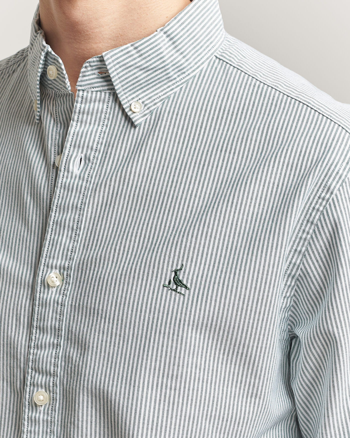 Herre | Skjorter | Charles Tyrwhitt | Button Down Stretch Oxford Shirt Green/White