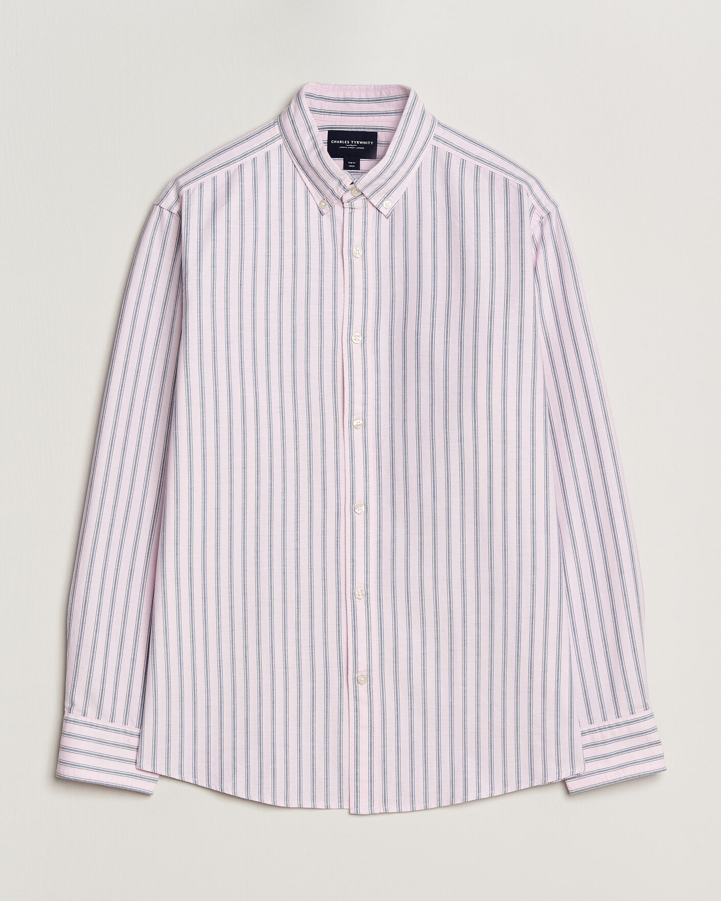 Herre | Skjorter | Charles Tyrwhitt | Button Down Stretch Oxford Shirt Light Pink