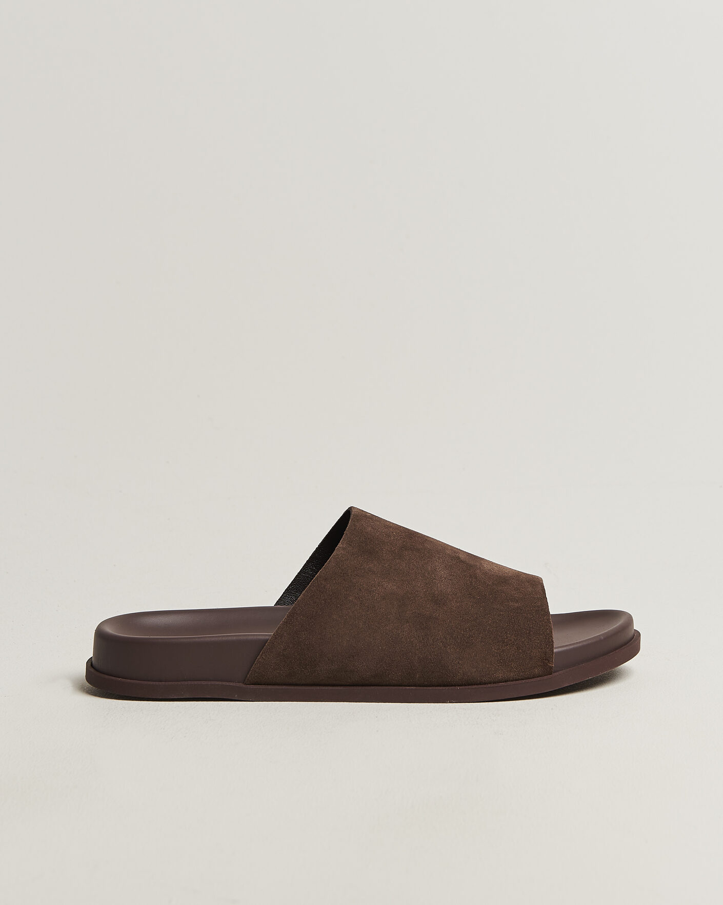 Herre | Sandaler & Hjemmesko | Thera's | Classic Slide Sandals Dark Brown Suede