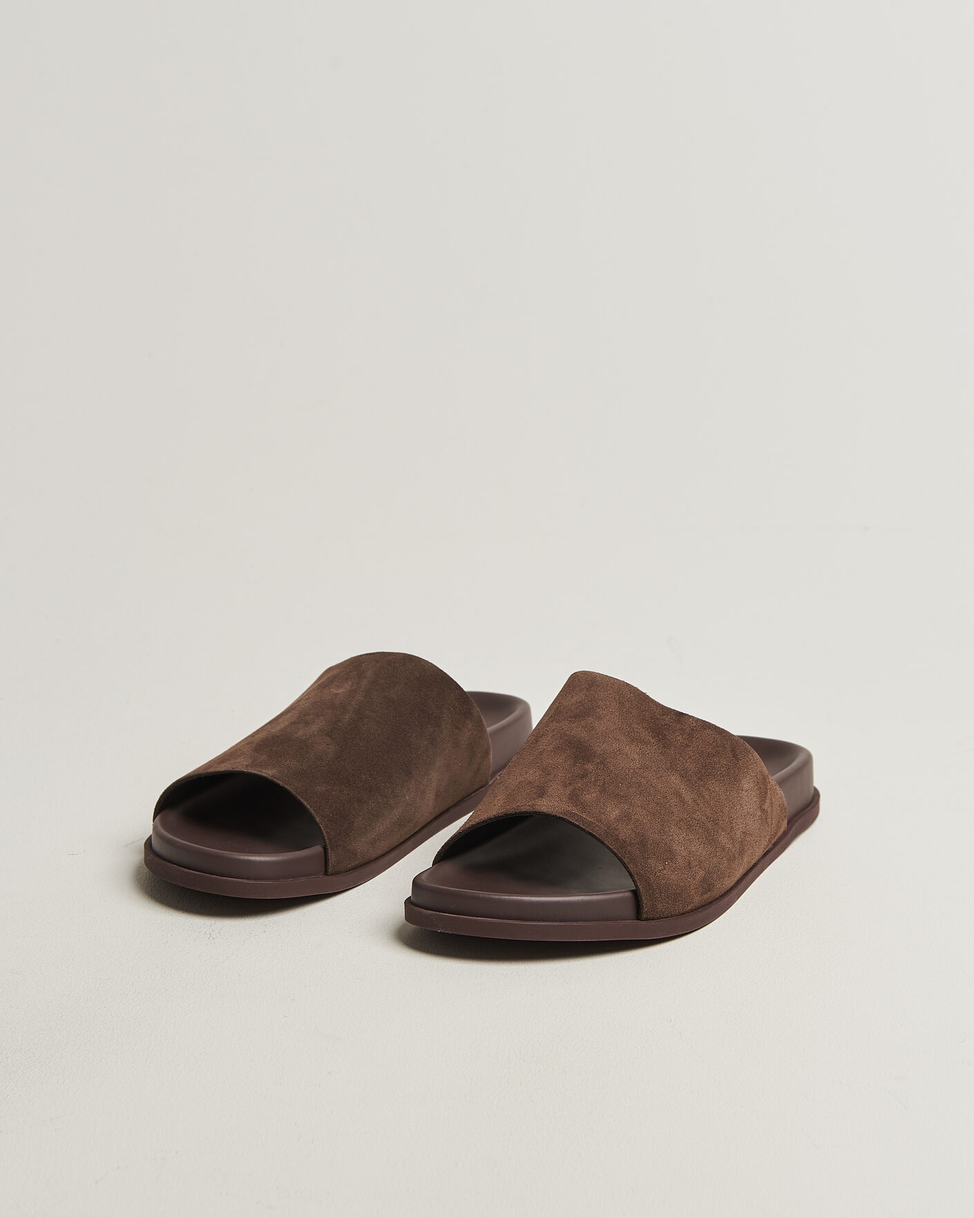 Herre | Sandaler & Hjemmesko | Thera's | Classic Slide Sandals Dark Brown Suede