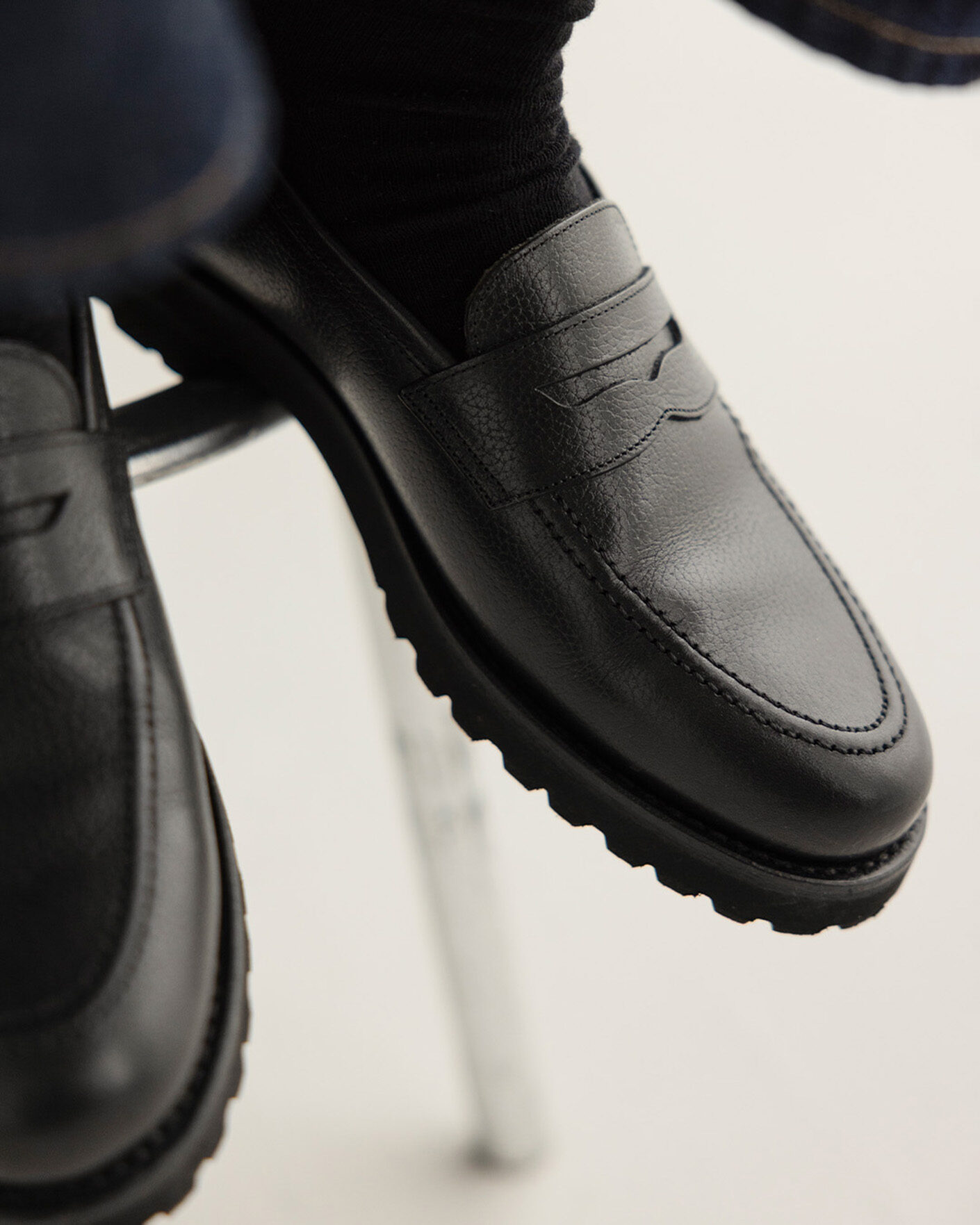 Herre | Loafers | Myrqvist for Care of Carl | Myrqvist Stenhammar II Vibram Loafer Black Grained Calf