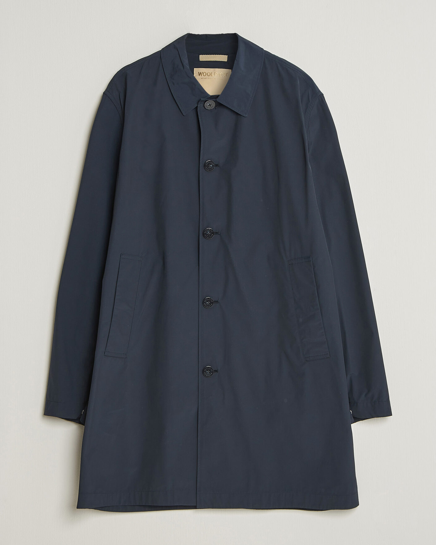 Herre | Jakker | Woolrich | Urban Nylon Water Repelent Carcoat Melton Blue