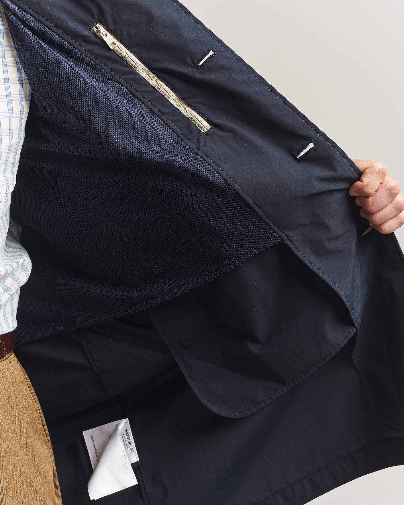 Herre | Jakker | Woolrich | Urban Nylon Water Repelent Carcoat Melton Blue