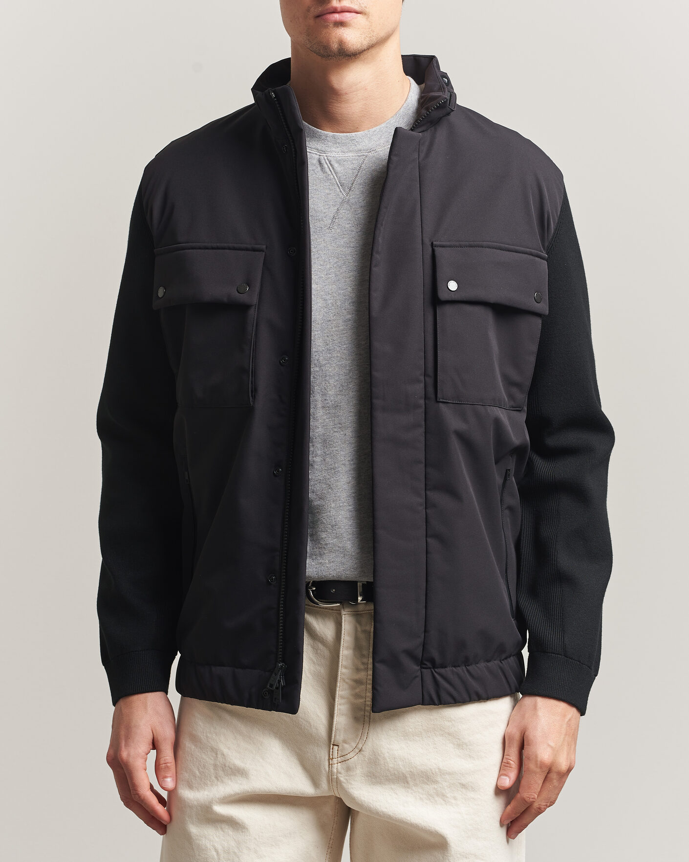 Herre | Jakker | Woolrich | Two Layers Hybrid Jacket Black