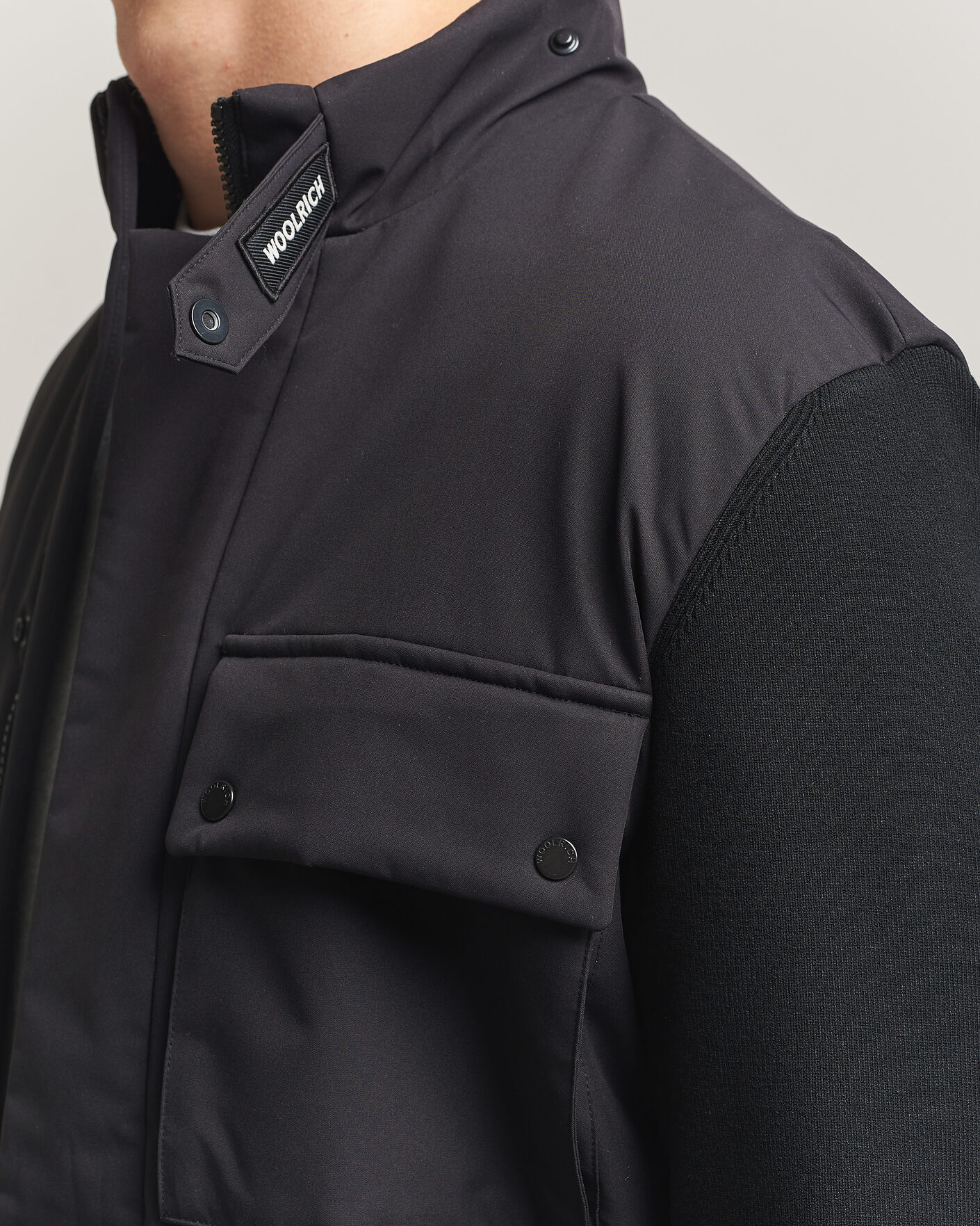 Herre | Jakker | Woolrich | Two Layers Hybrid Jacket Black