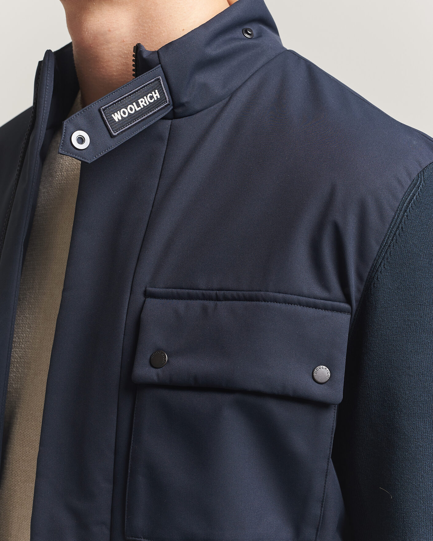 Herre | Jakker | Woolrich | Two Layers Hybrid Jacket Melton Blue