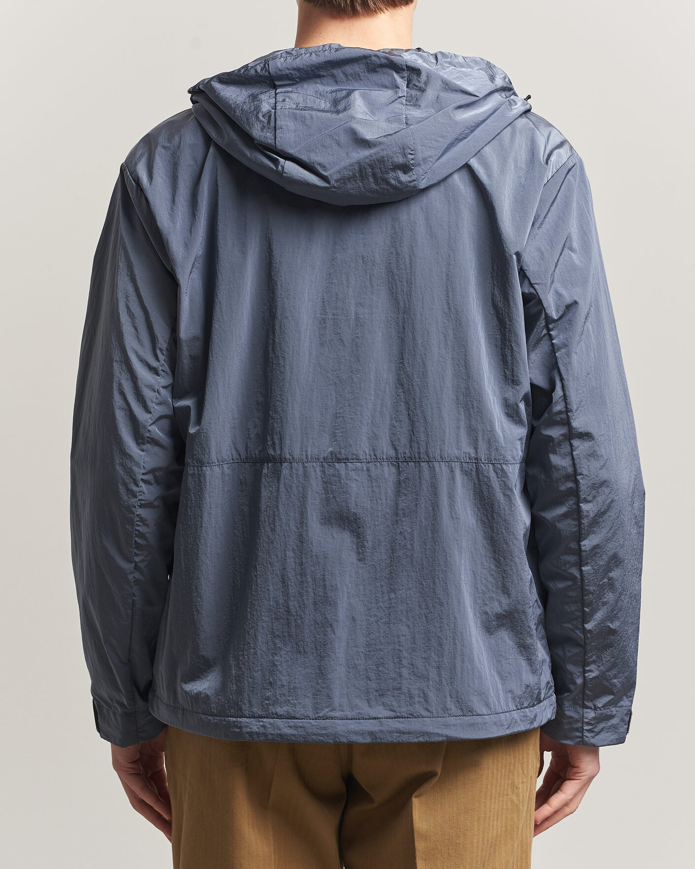 Herre | Jakker | Woolrich | Shiny Nylon Hooded Jacket Grisaille