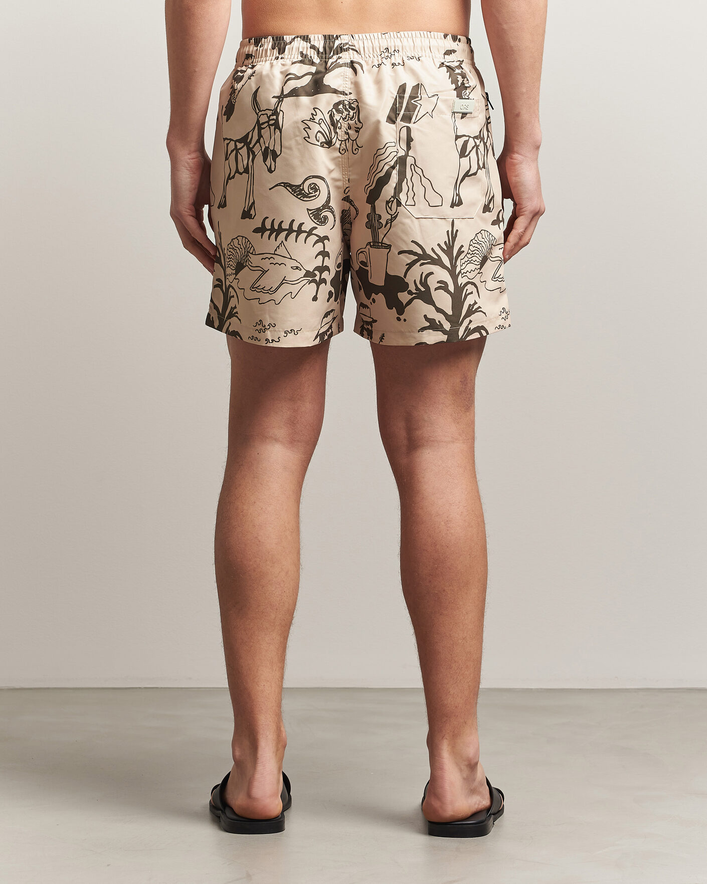 Herre | Badebukser | OAS | Printed Swimshorts Poplan