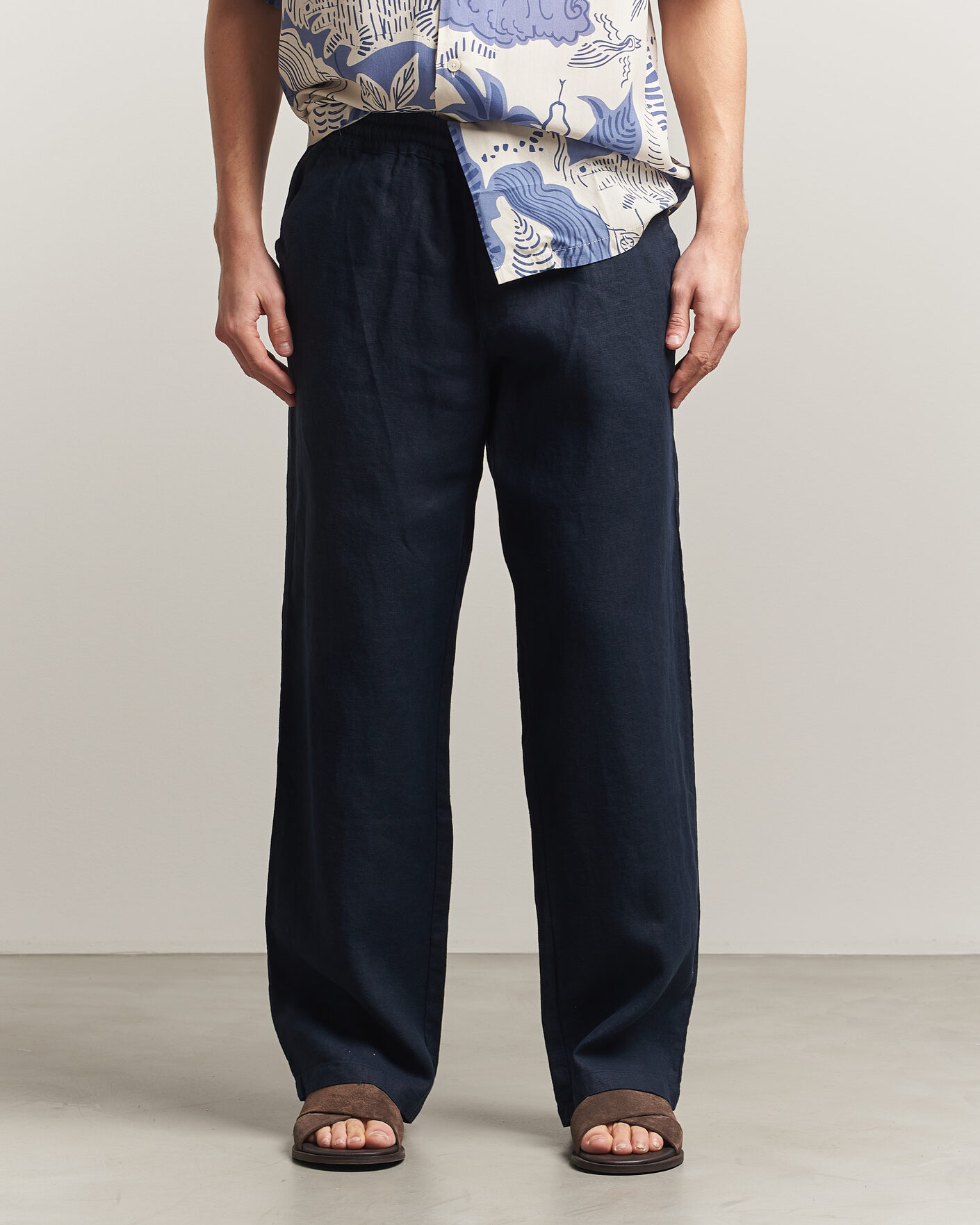 Herre | Bukser | OAS | Nino Linen Pants Navy