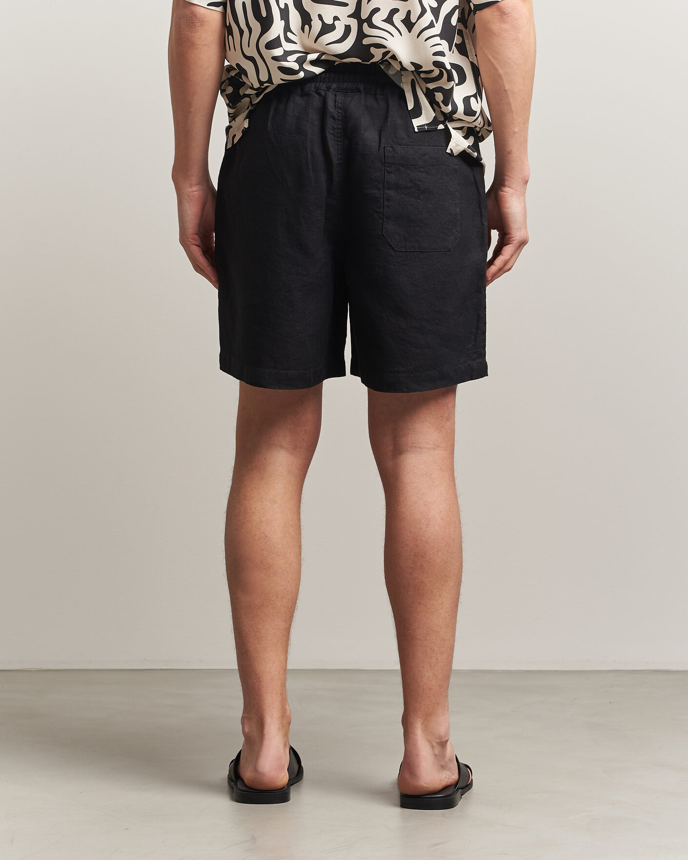Herre | Shorts | OAS | Porto Linen Shorts Black