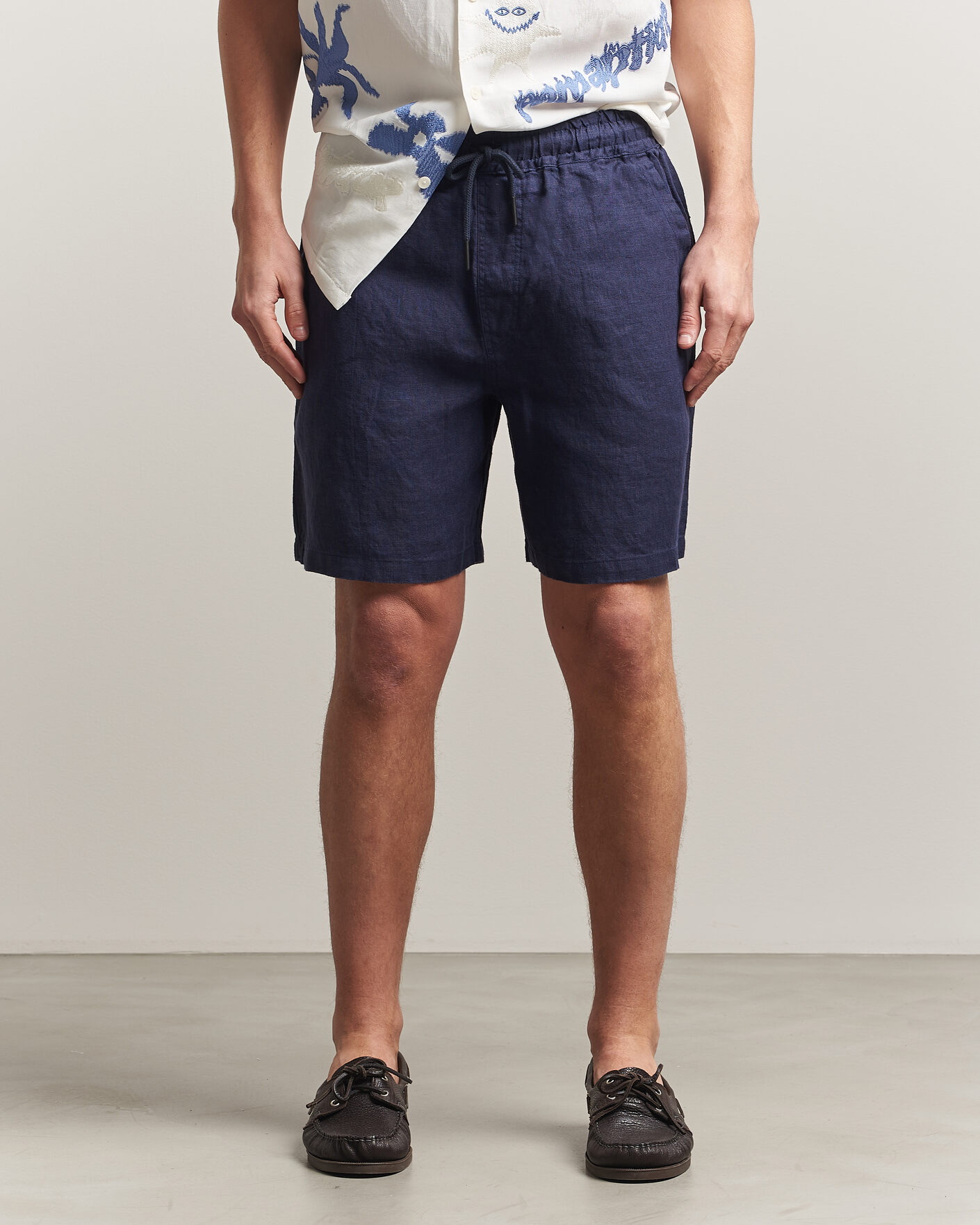 Herre | Shorts | OAS | Porto Linen Shorts Navy