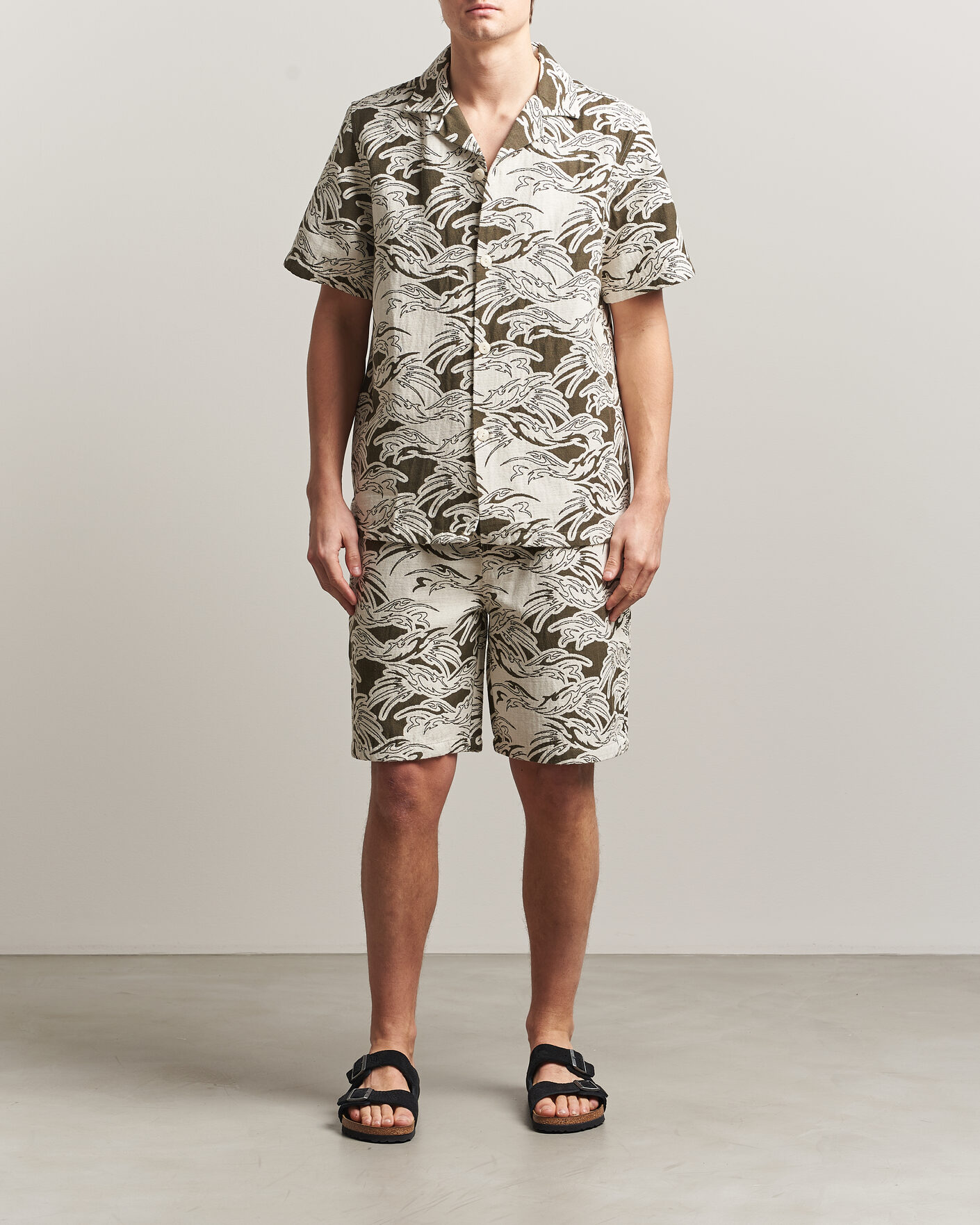 Herre | Skjorter | OAS | Cuba Short Sleeve Shirt Rouge Ecru