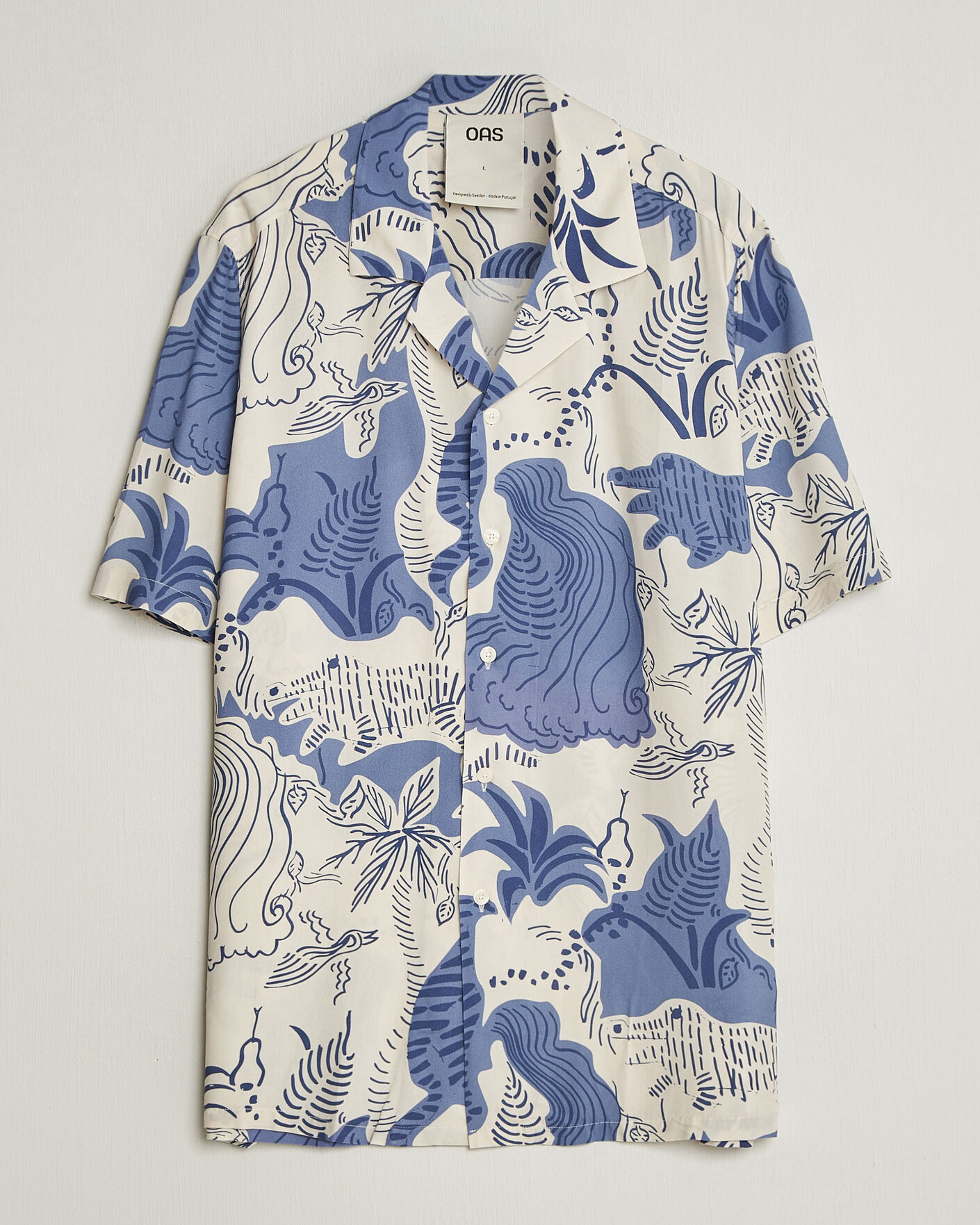Herre | Skjorter | OAS | Rocco Viscose Short Sleeve Shirt Mystea