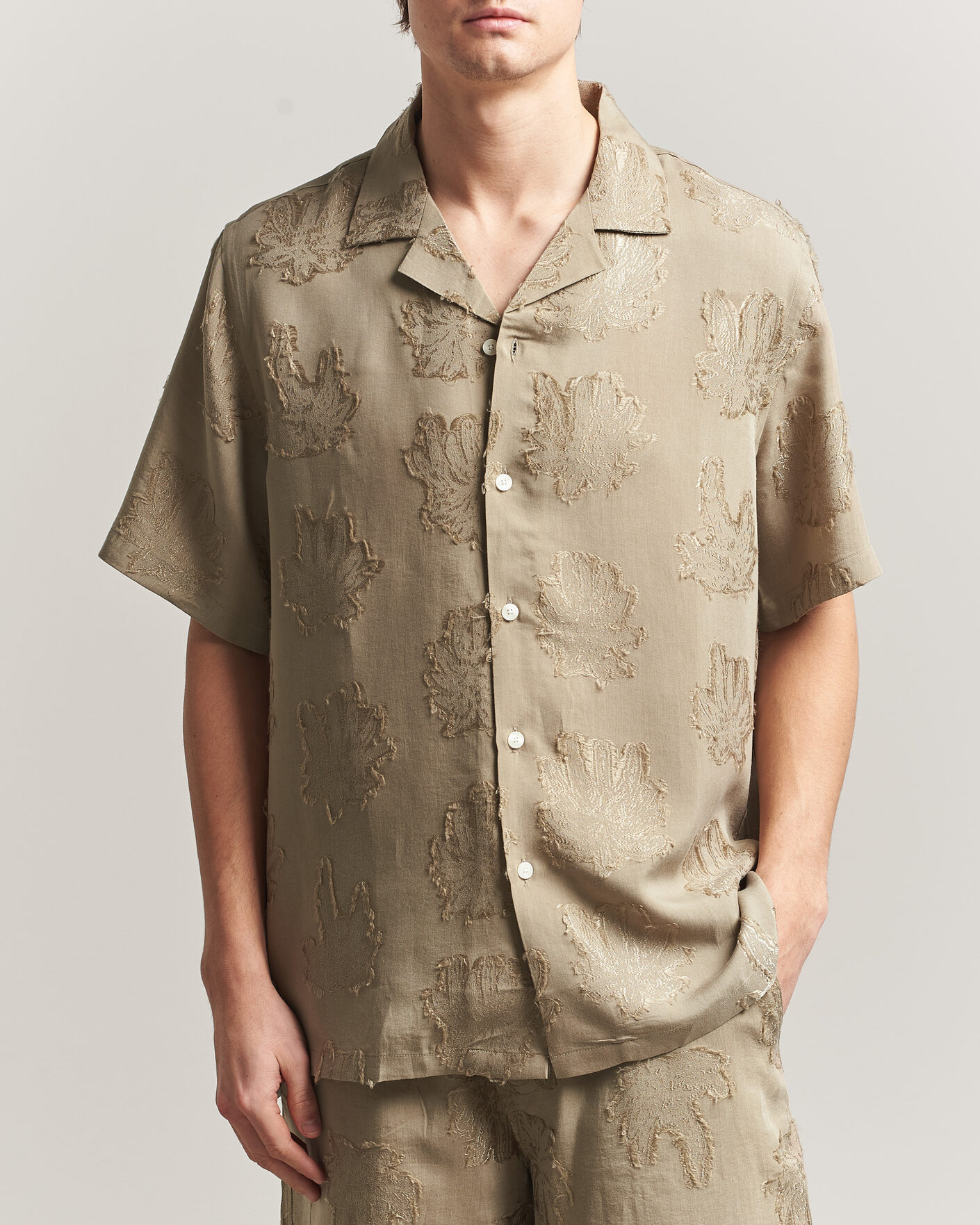 Herre | Skjorter | OAS | Rocco Lyocell Short Sleeve Shirt Palmoza