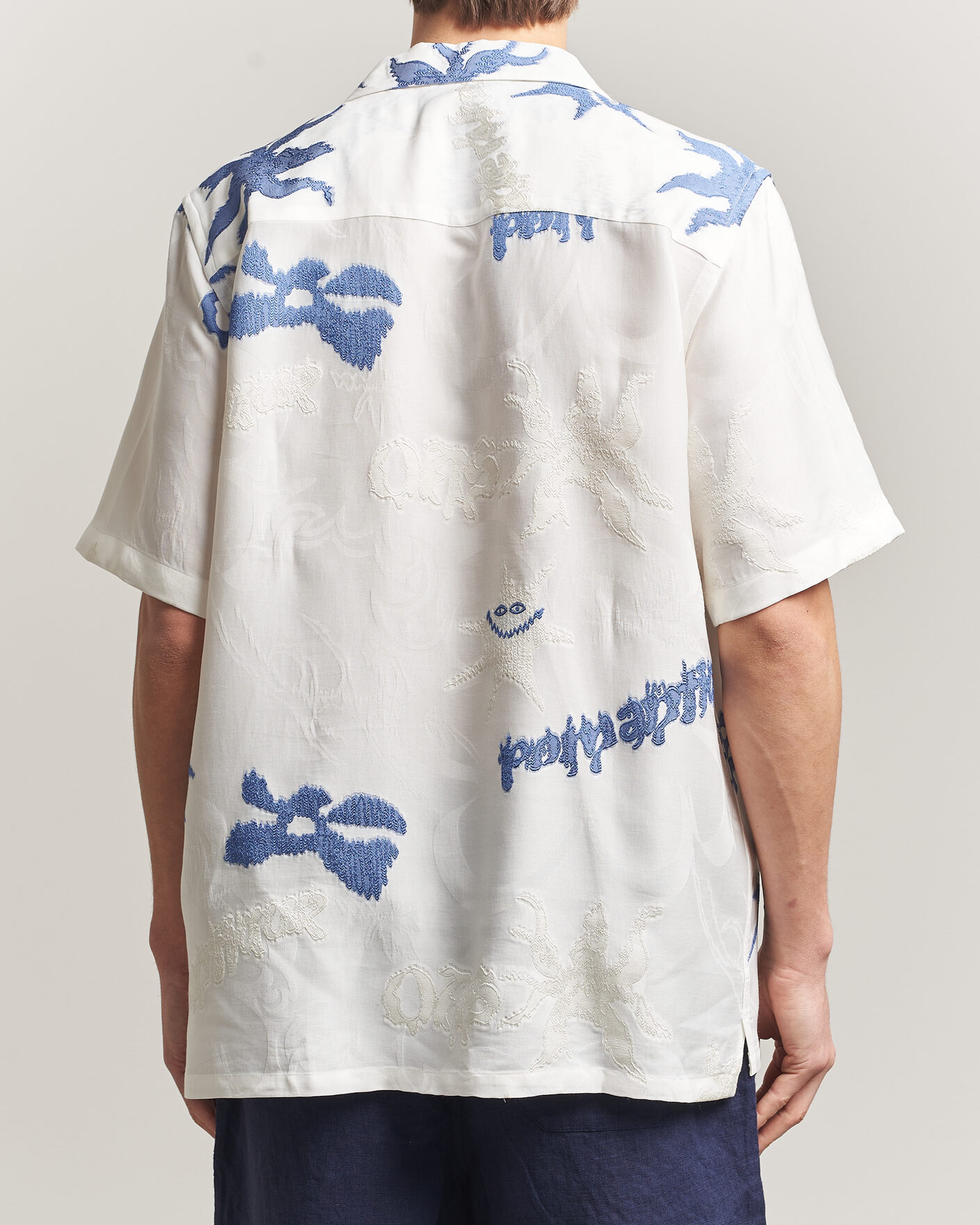 Herre | Skjorter | OAS | Rocco Lyocell Mix Short Sleeve Shirt Romantique