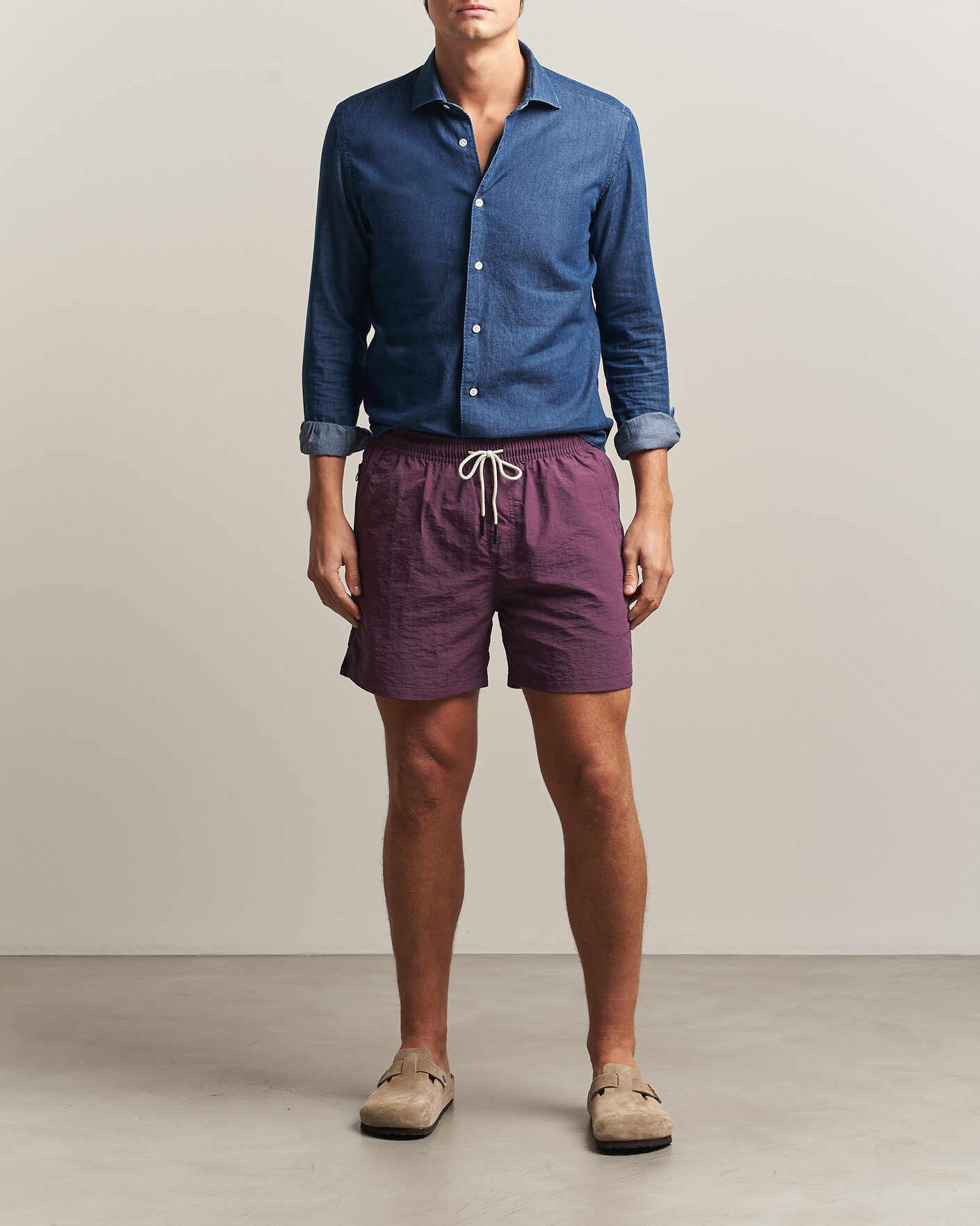 Herre | Badebukser | OAS | Plain Swimshorts Plum
