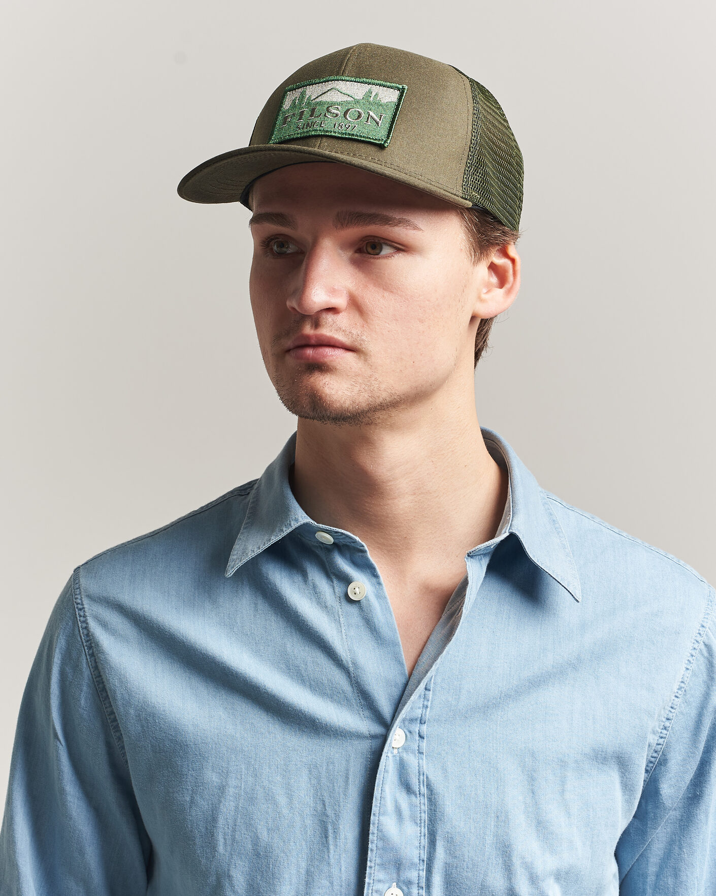 Herre | Hatte & kasketter | Filson | Scenic Waxed Logger Mesh Cap Otter Green
