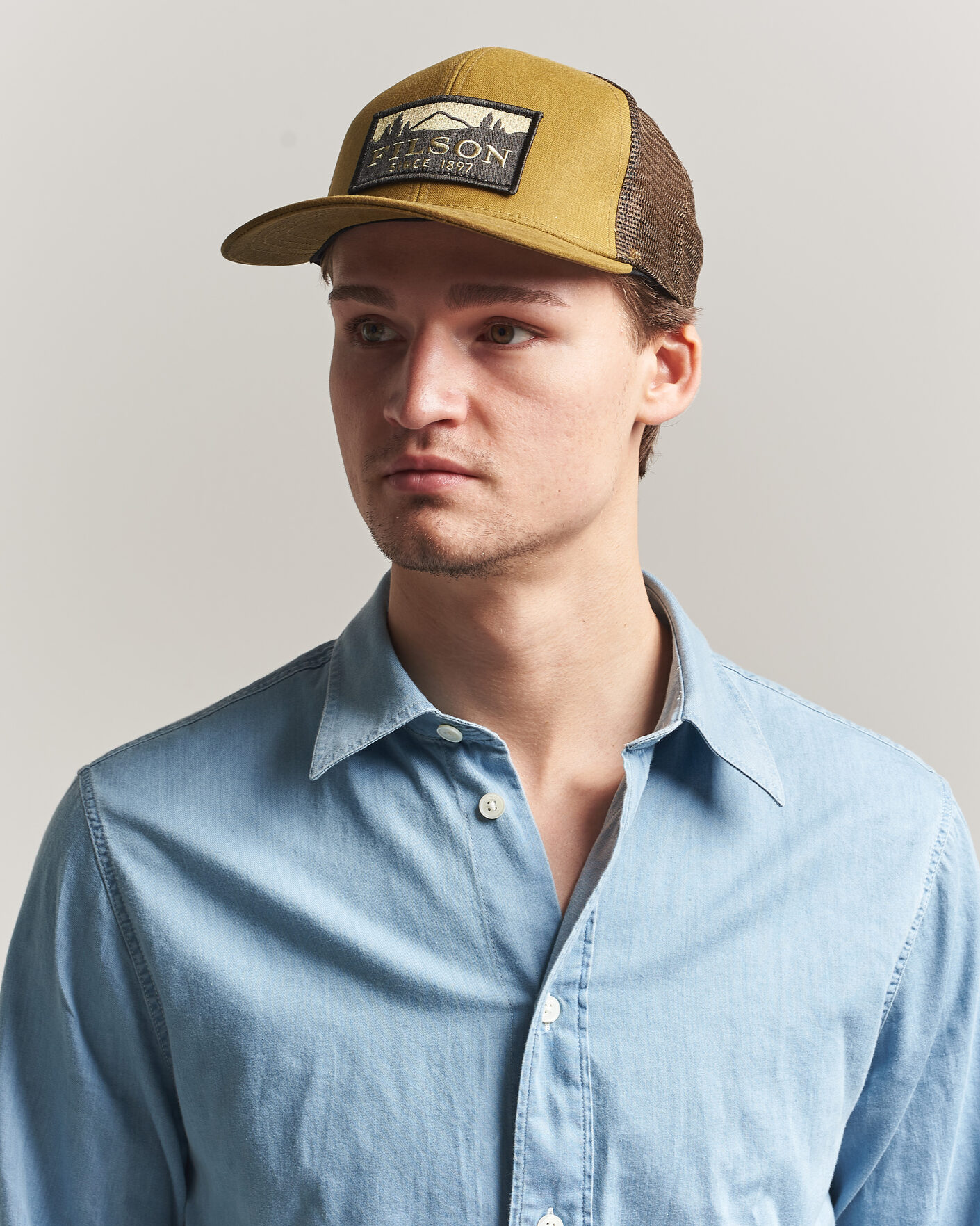 Herre | Hatte & kasketter | Filson | Scenic Waxed Logger Mesh Cap Dark Tan