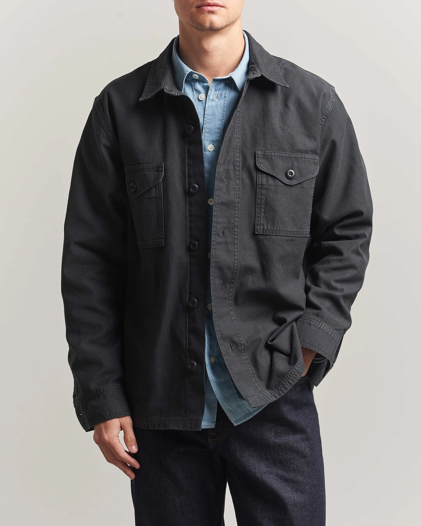 Herre | Skjorter | Filson | Reverse Sateen Jac-Shirt Washed Black
