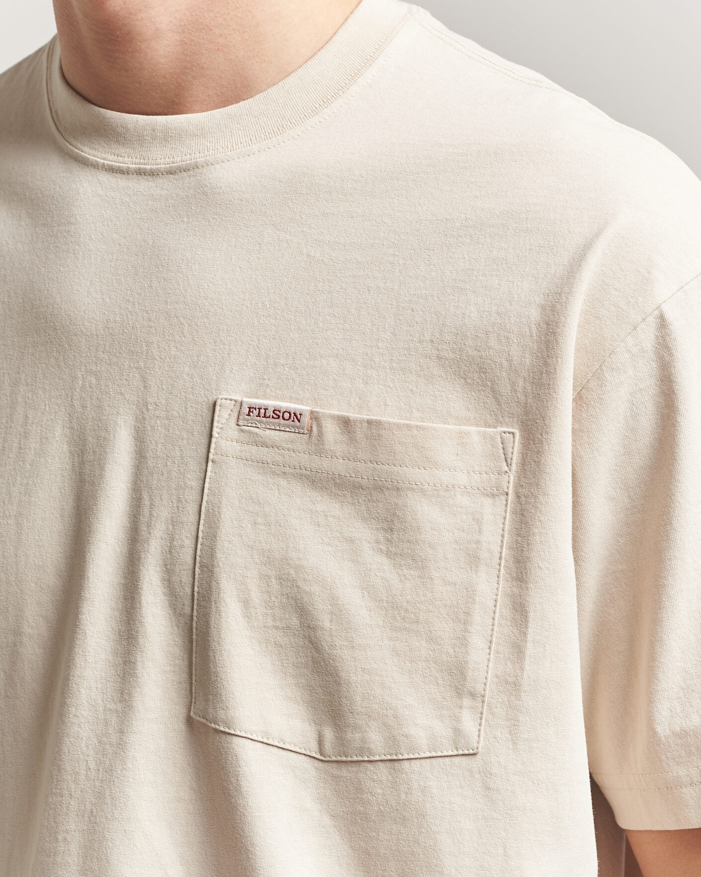 Herre | T-Shirts | Filson | Pocket T-Shirt Natural