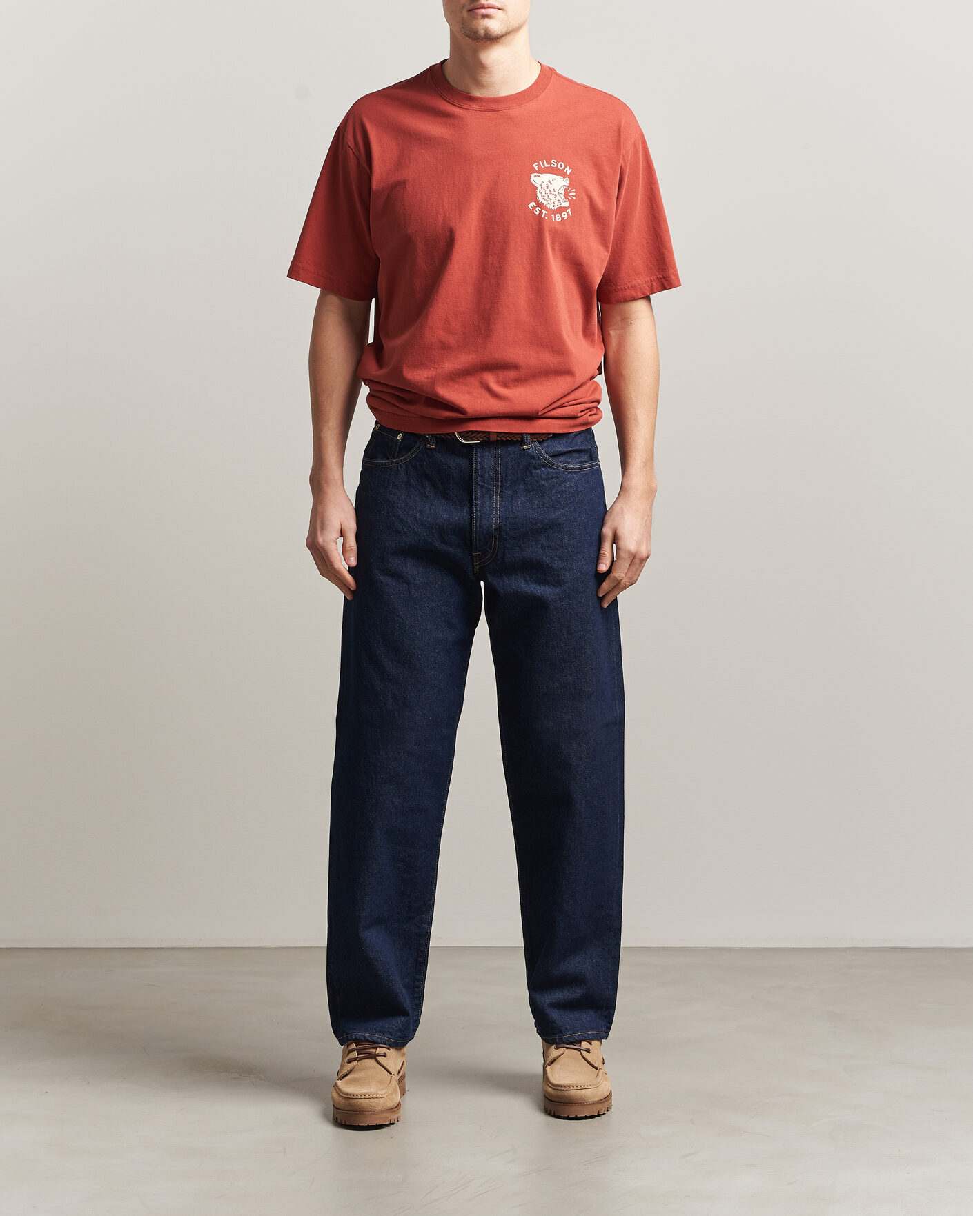 Herre | T-Shirts | Filson | Bear Graphic T-Shirt Chili Oil