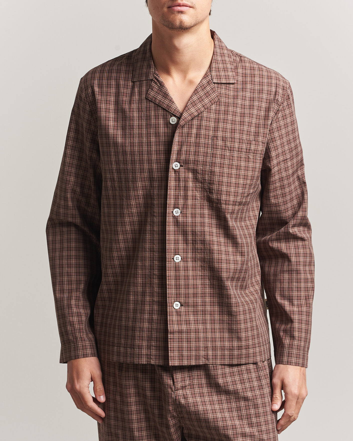 Herre | Pyjamas & Morgenkåber | Tekla | Fine Twill Pyjama Shirt Serra Checks