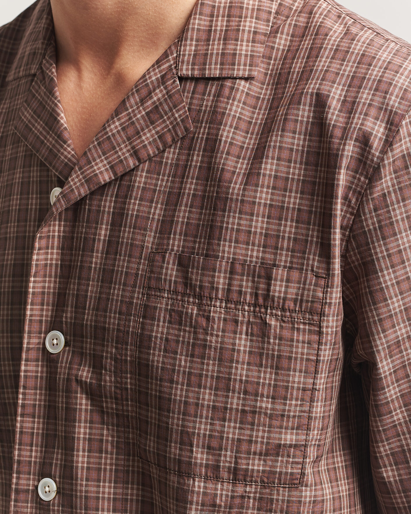 Herre | Pyjamas & Morgenkåber | Tekla | Fine Twill Pyjama Shirt Serra Checks