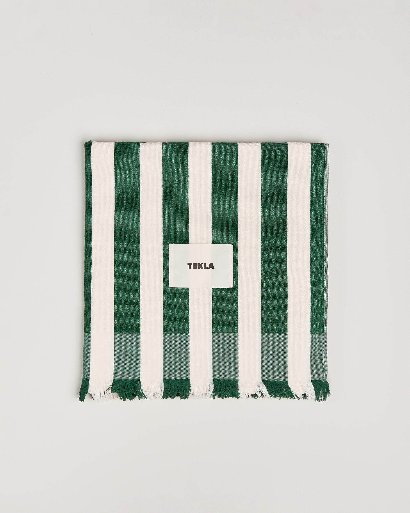 Herre | Tekstiler | Tekla | Organic Terry Beach Towel Green Deck Stripes