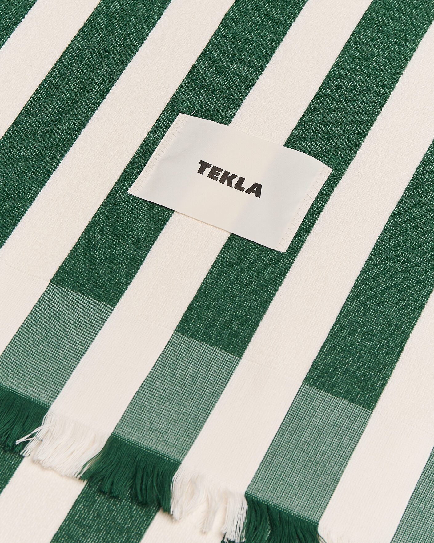 Herre | Tekstiler | Tekla | Organic Terry Beach Towel Green Deck Stripes