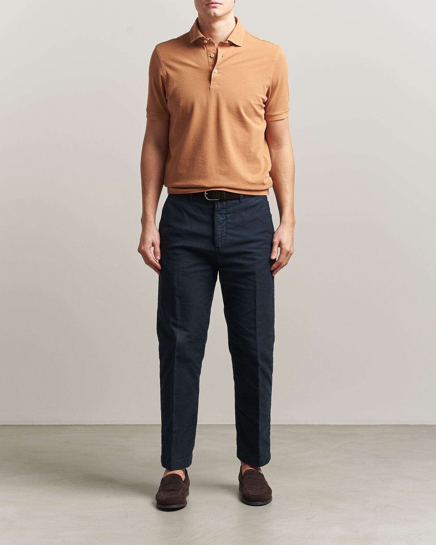 Herre | Polotrøjer | Gran Sasso | Washed Polo Apricot Orange