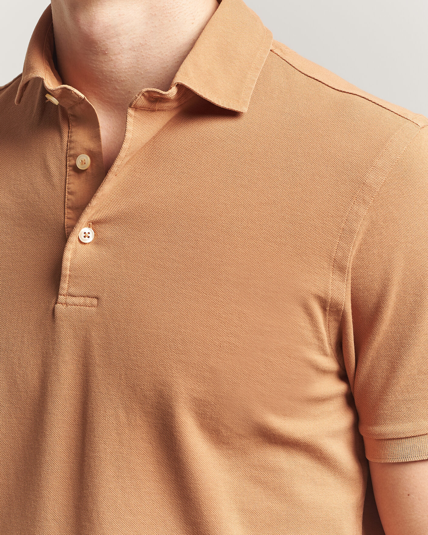 Herre | Polotrøjer | Gran Sasso | Washed Polo Apricot Orange