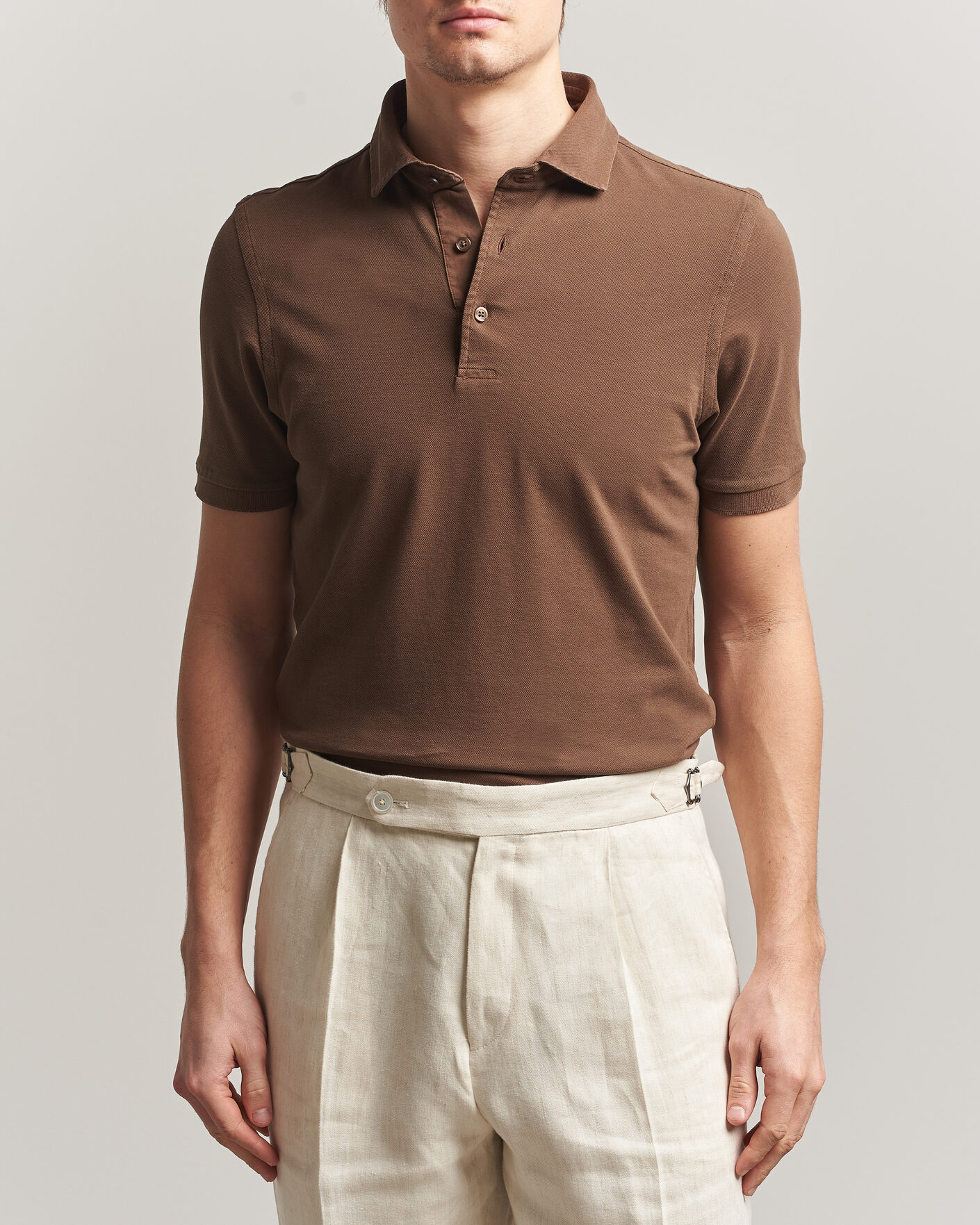 Herre | Polotrøjer | Gran Sasso | Washed Polo Brown