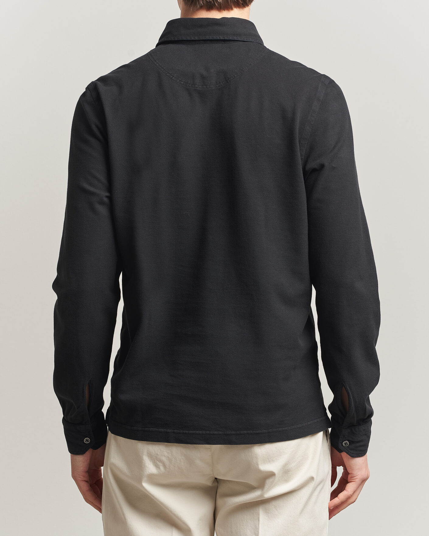 Herre | Polotrøjer | Gran Sasso | Washed Long Sleeve Polo Black