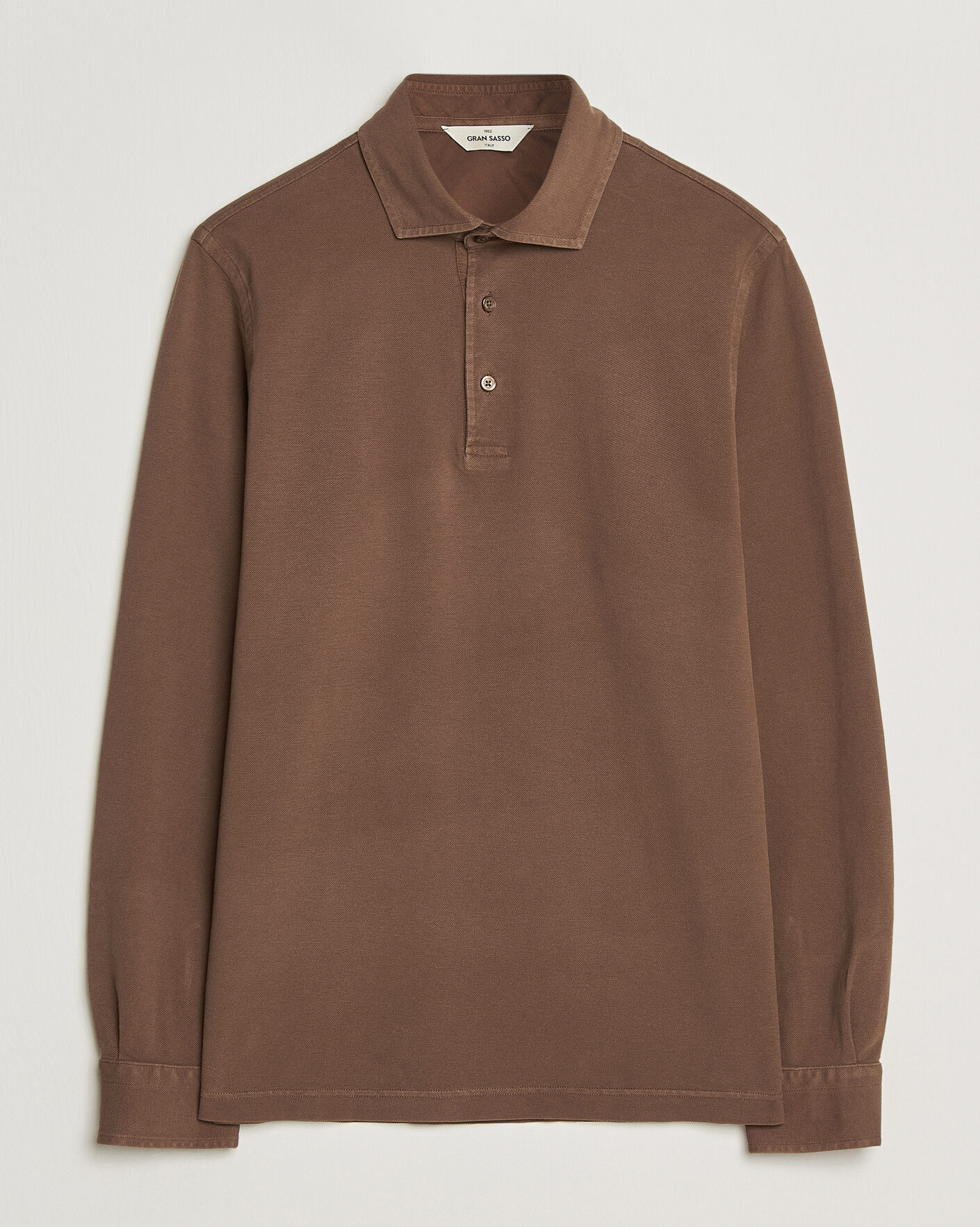 Herre | Polotrøjer | Gran Sasso | Washed Long Sleeve Polo Brown