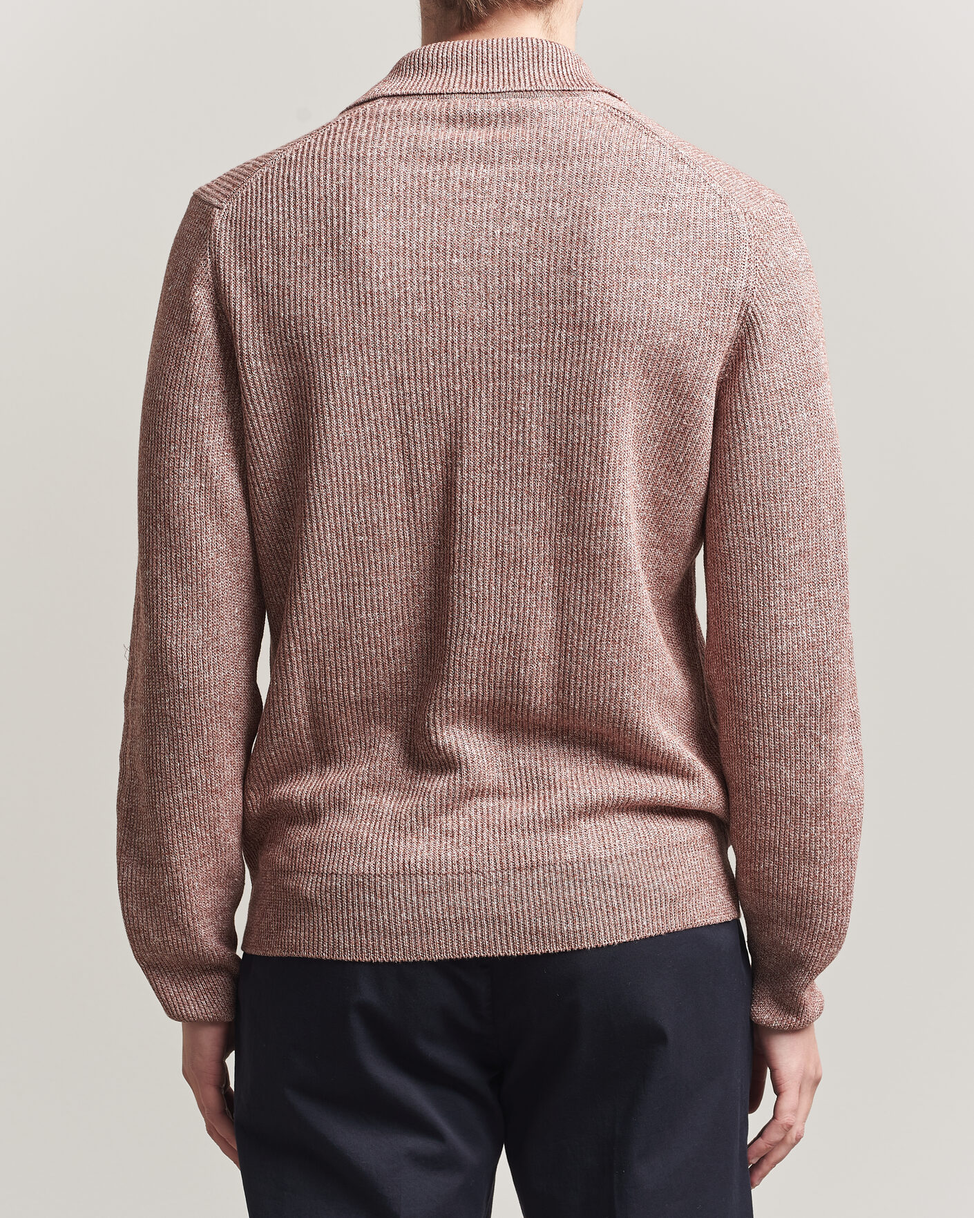 Herre | Trøjer | Gran Sasso | Linen/Cotton Open Collar Knitted Polo Rust Melange