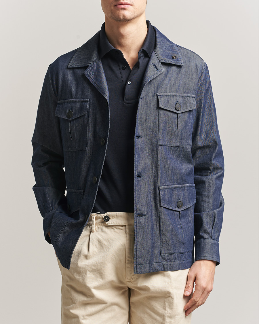 Herre | Jakker | Gran Sasso | Cotton Safari Jacket Navy