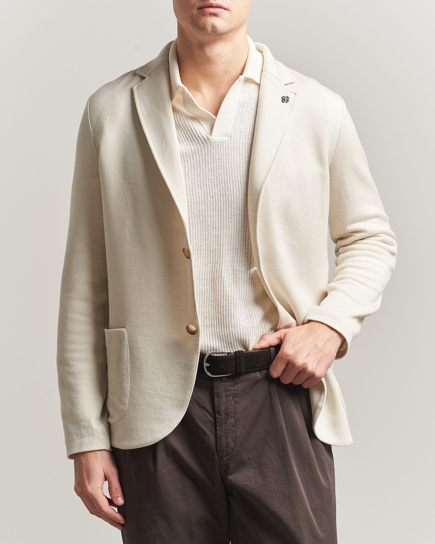 Herre | Blazere & jakker | Gran Sasso | Wool Knitted Blazer Cream