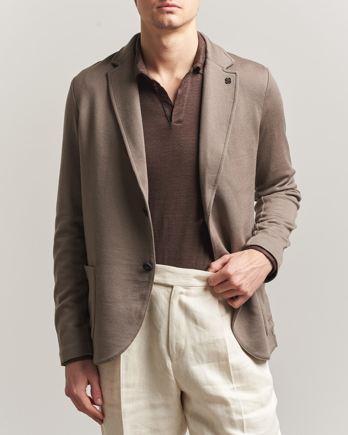 Herre | Blazere & jakker | Gran Sasso | Wool Knitted Blazer Brown