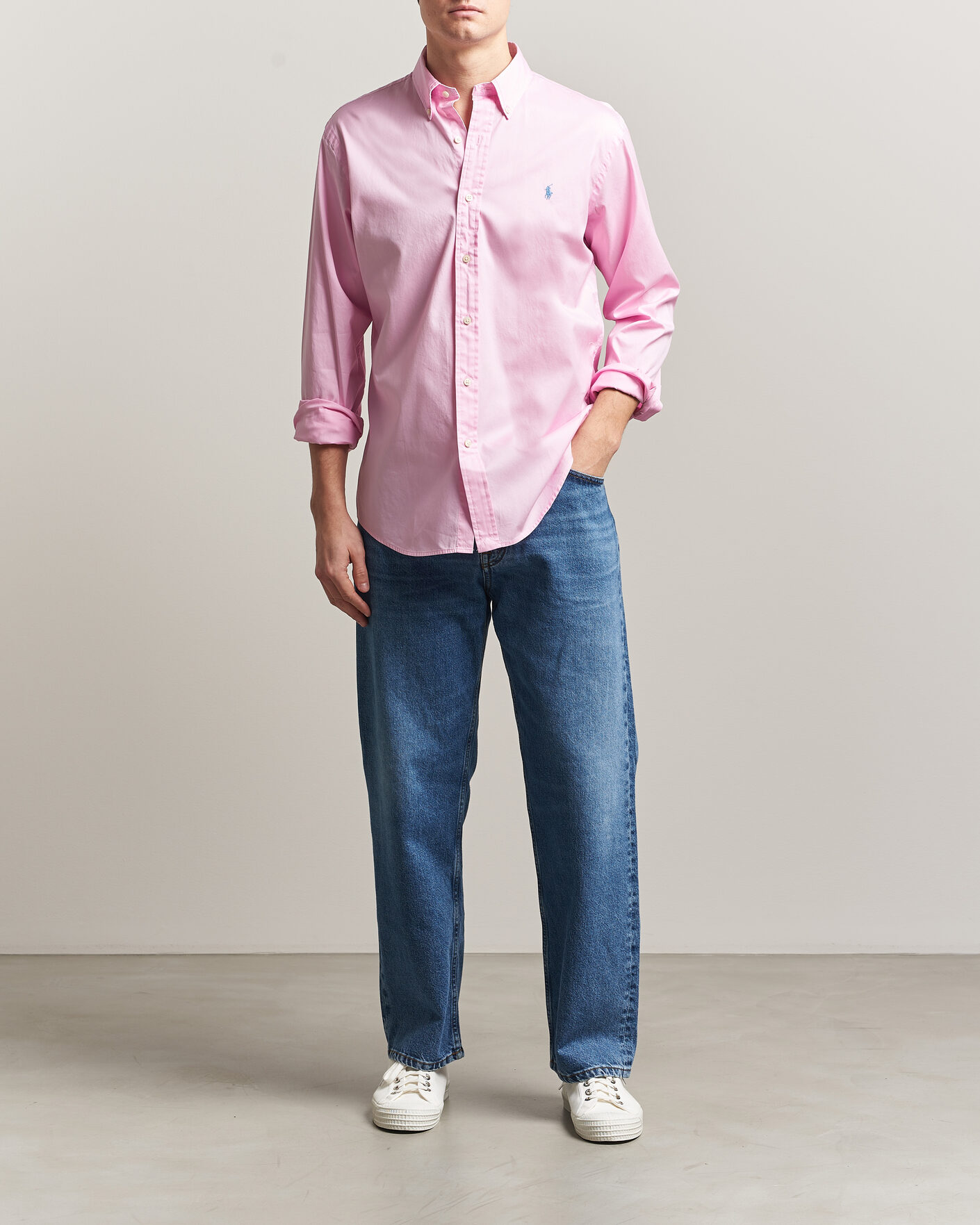 Herre | Skjorter | Polo Ralph Lauren | Custom Fit Garment Twill Shirt Carmel Pink